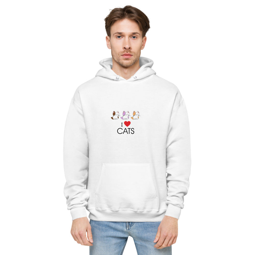 I LOVE CATS- unisex fleece hoodie