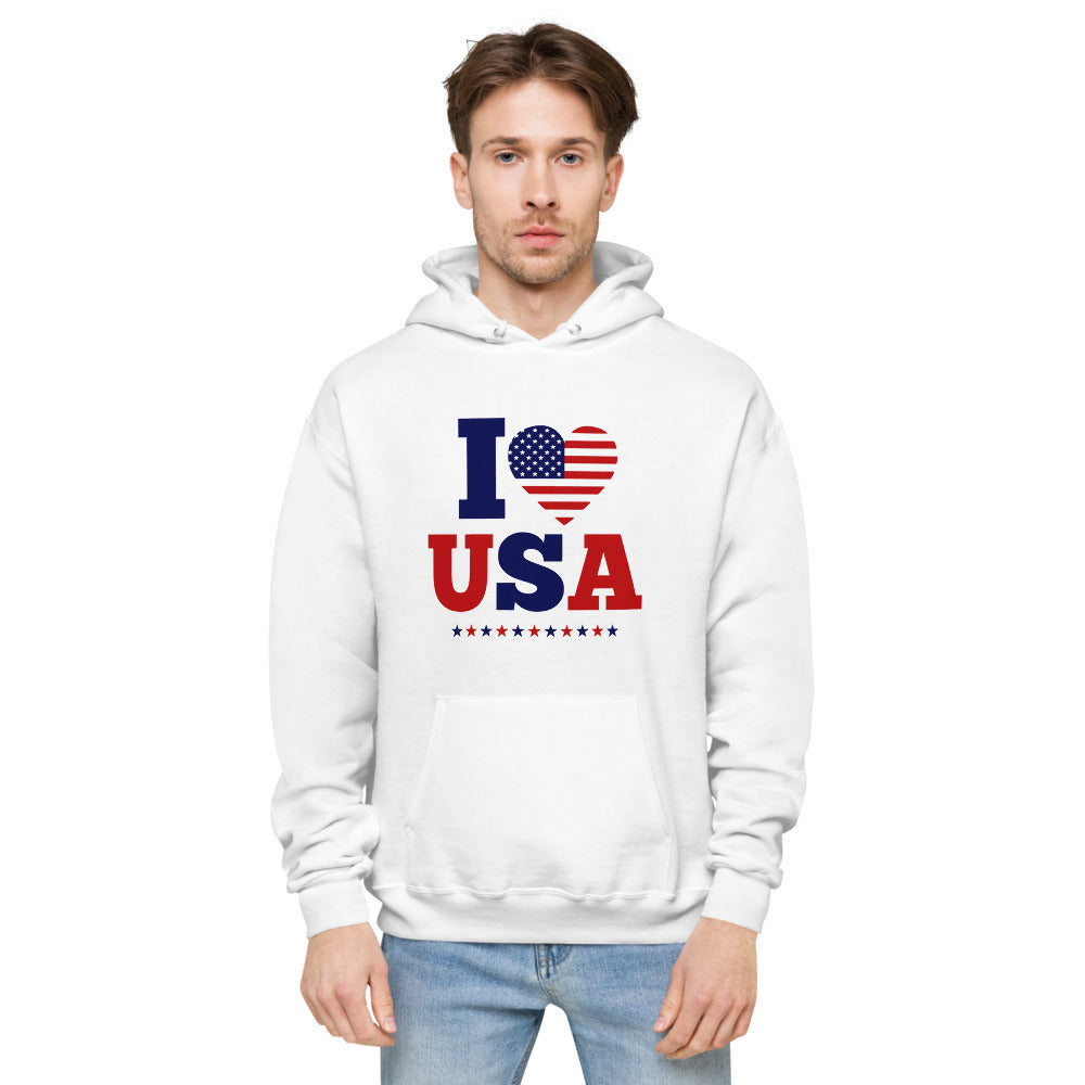 I LOVE USA - unisex fleece hoodie
