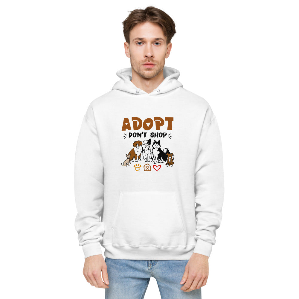 ADOPT DON'T SHOP - unisex fleece hoodie