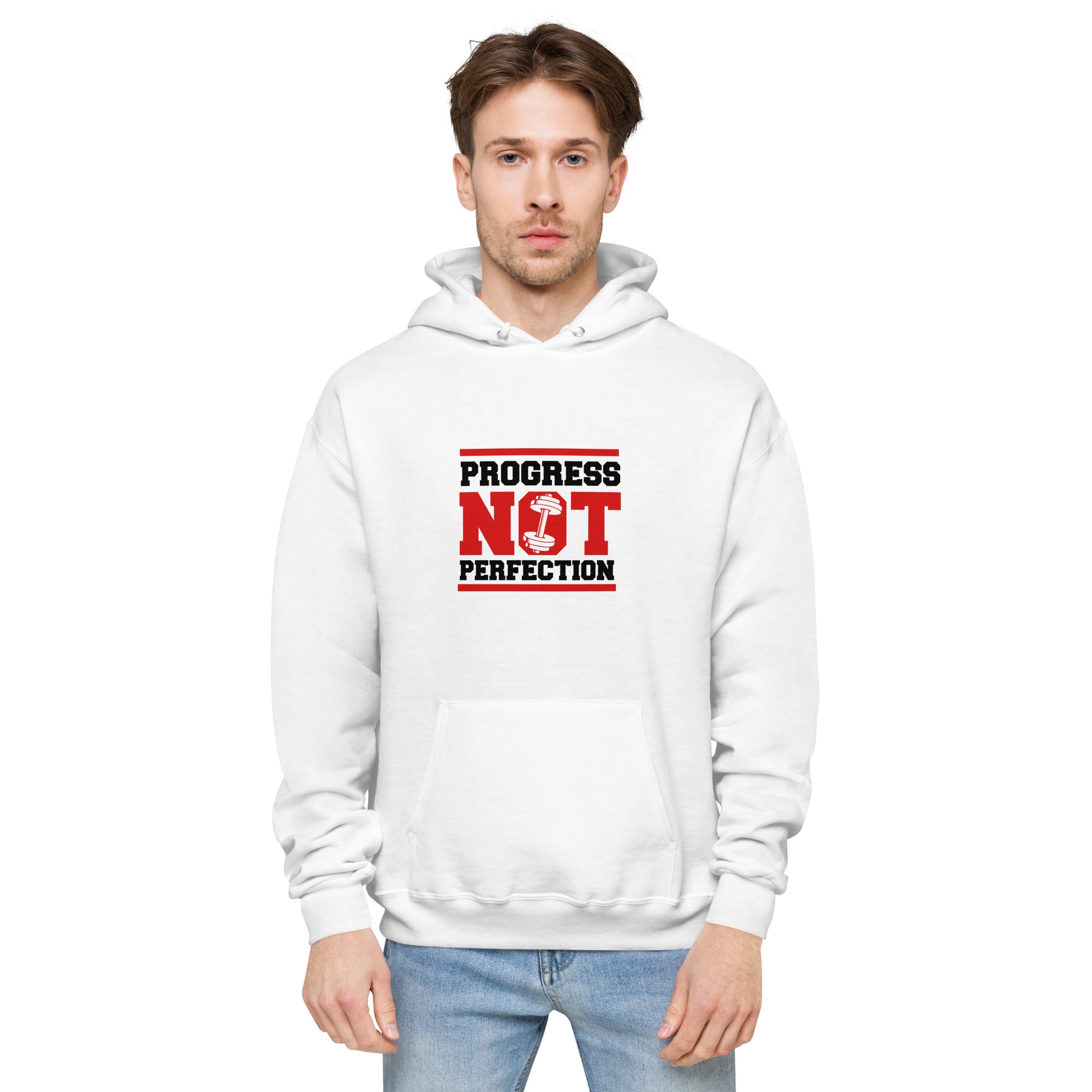 PROGRESS NOT PERFECTION - Unisex fleece hoodie