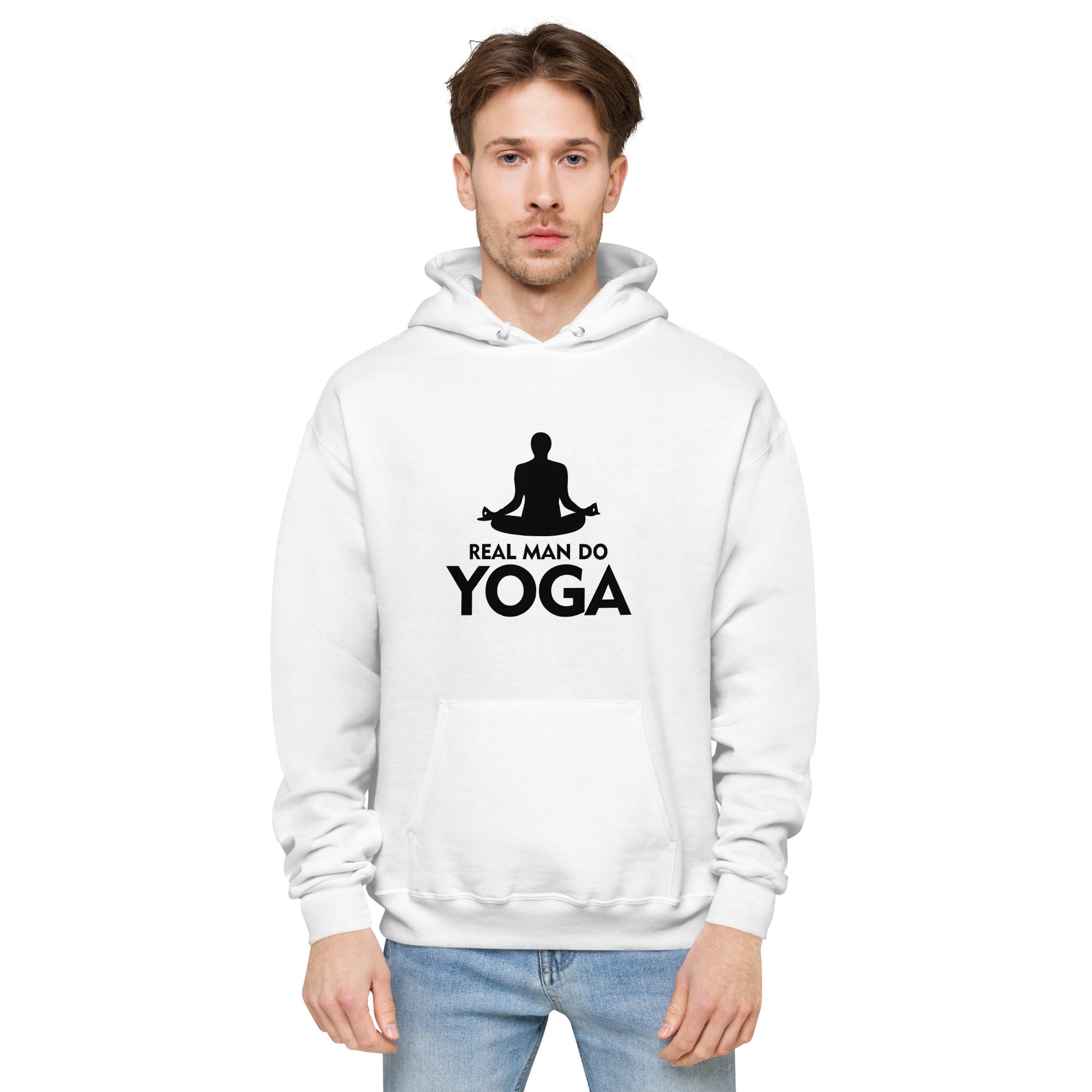 REAL MAN DO YOGA - Unisex fleece hoodie