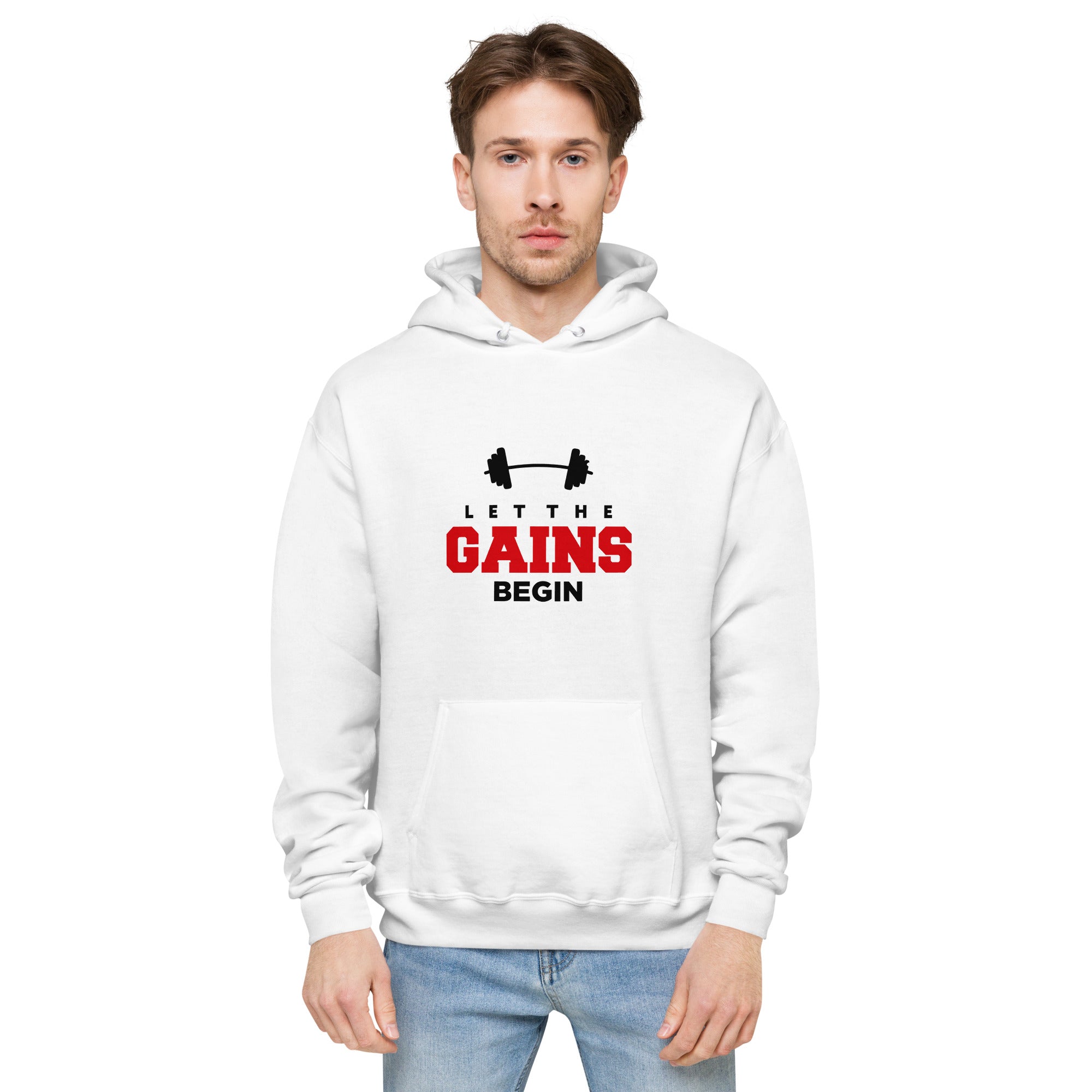 LET THE GAINS BEGIN - Unisex fleece hoodie