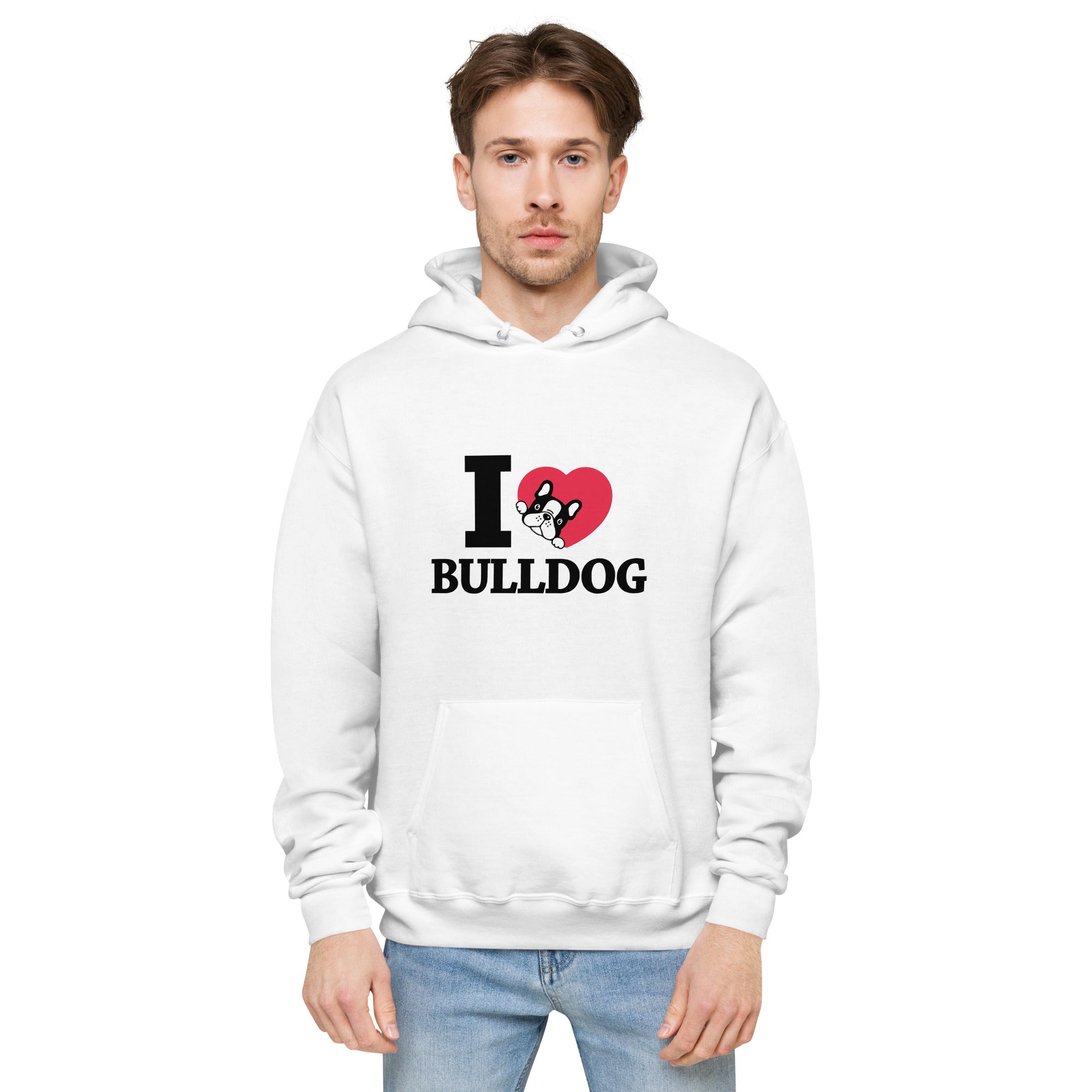 I LOVE BULLDOG - Unisex fleece hoodie