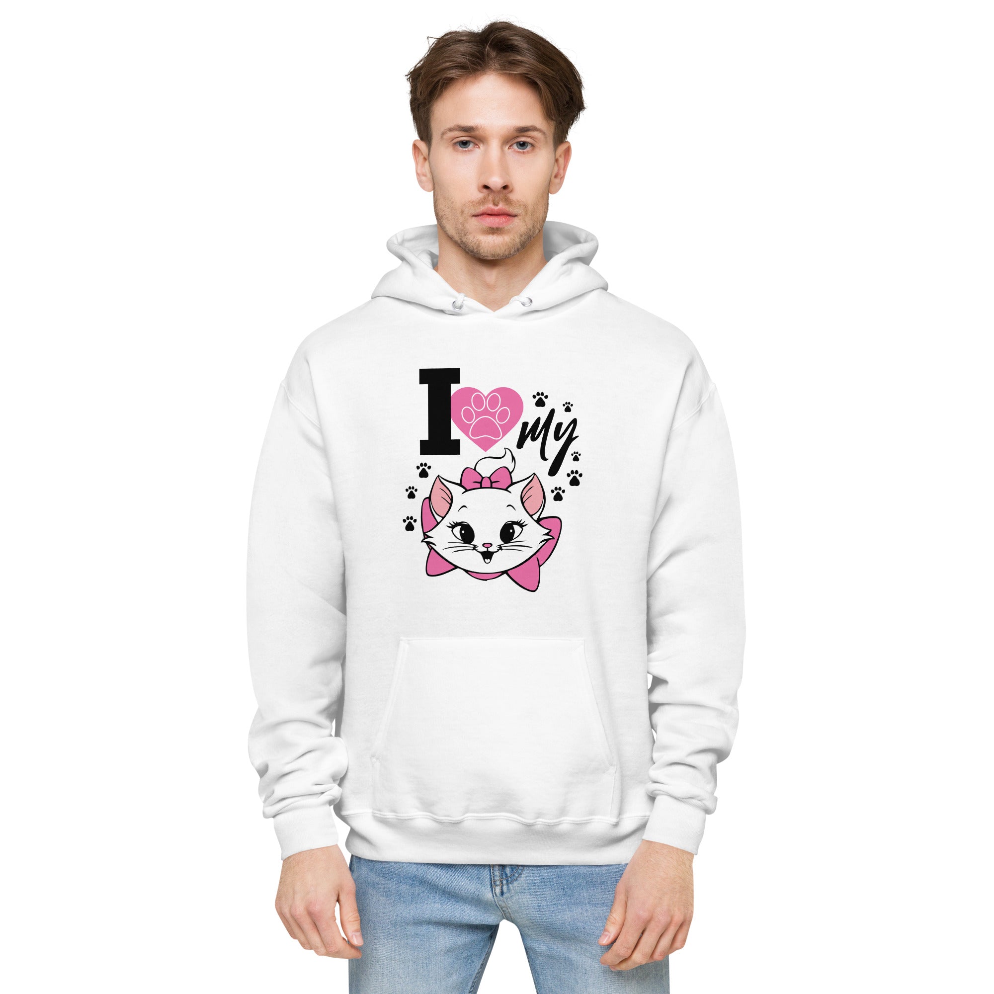 I LOVE MY CAT - Unisex fleece hoodie