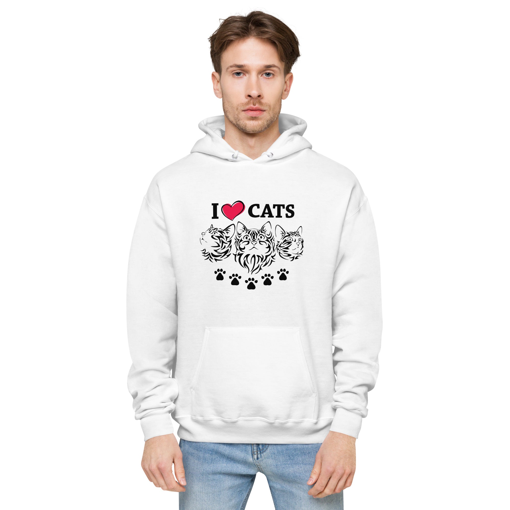 I LOVE CATS - Unisex fleece hoodie