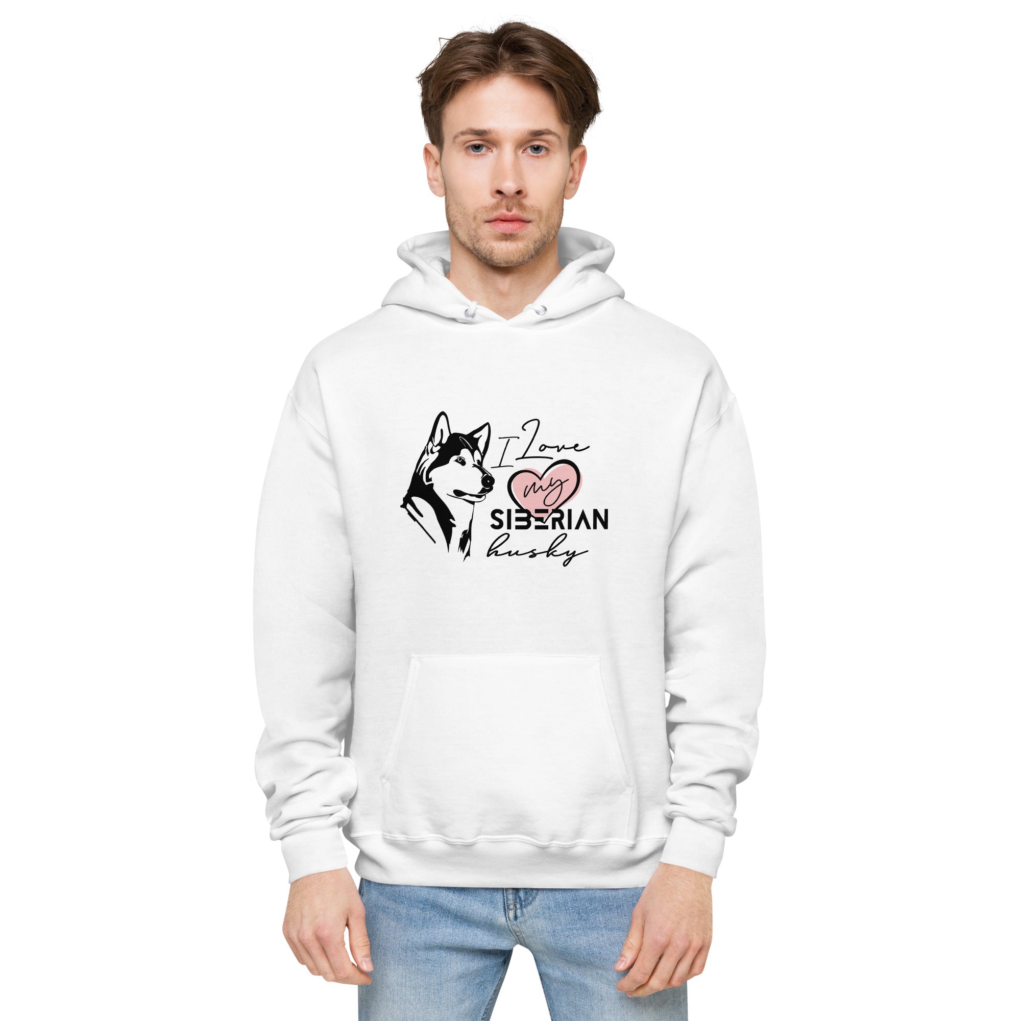 I LOVE MY SIBERIAN HUSKY - Unisex fleece hoodie