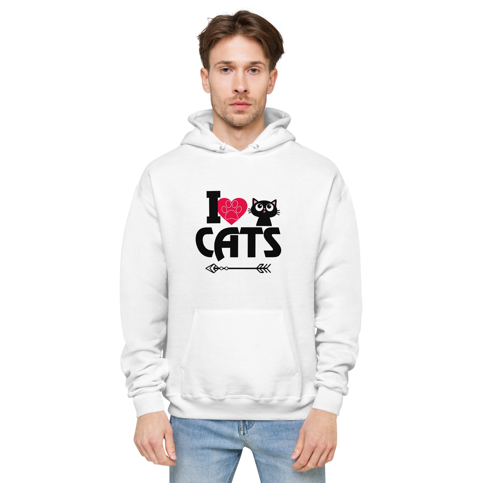 I LOVE CATS - Unisex fleece hoodie