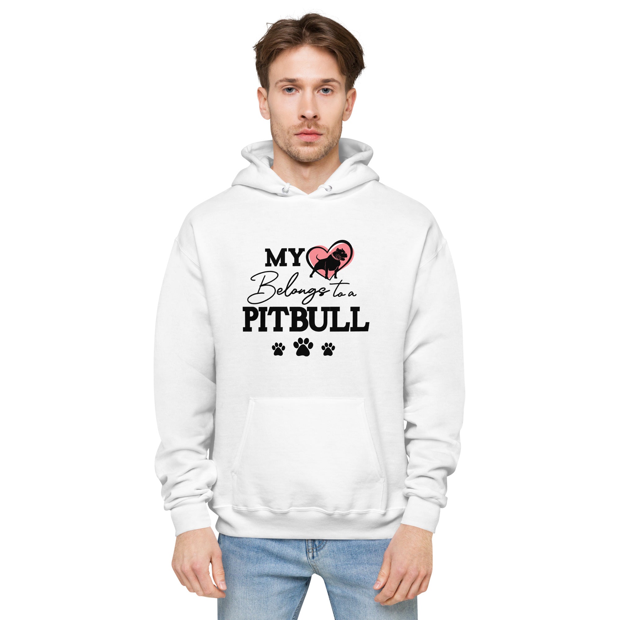 MY BELONGS TO A PITBULL - Unisex fleece hoodie