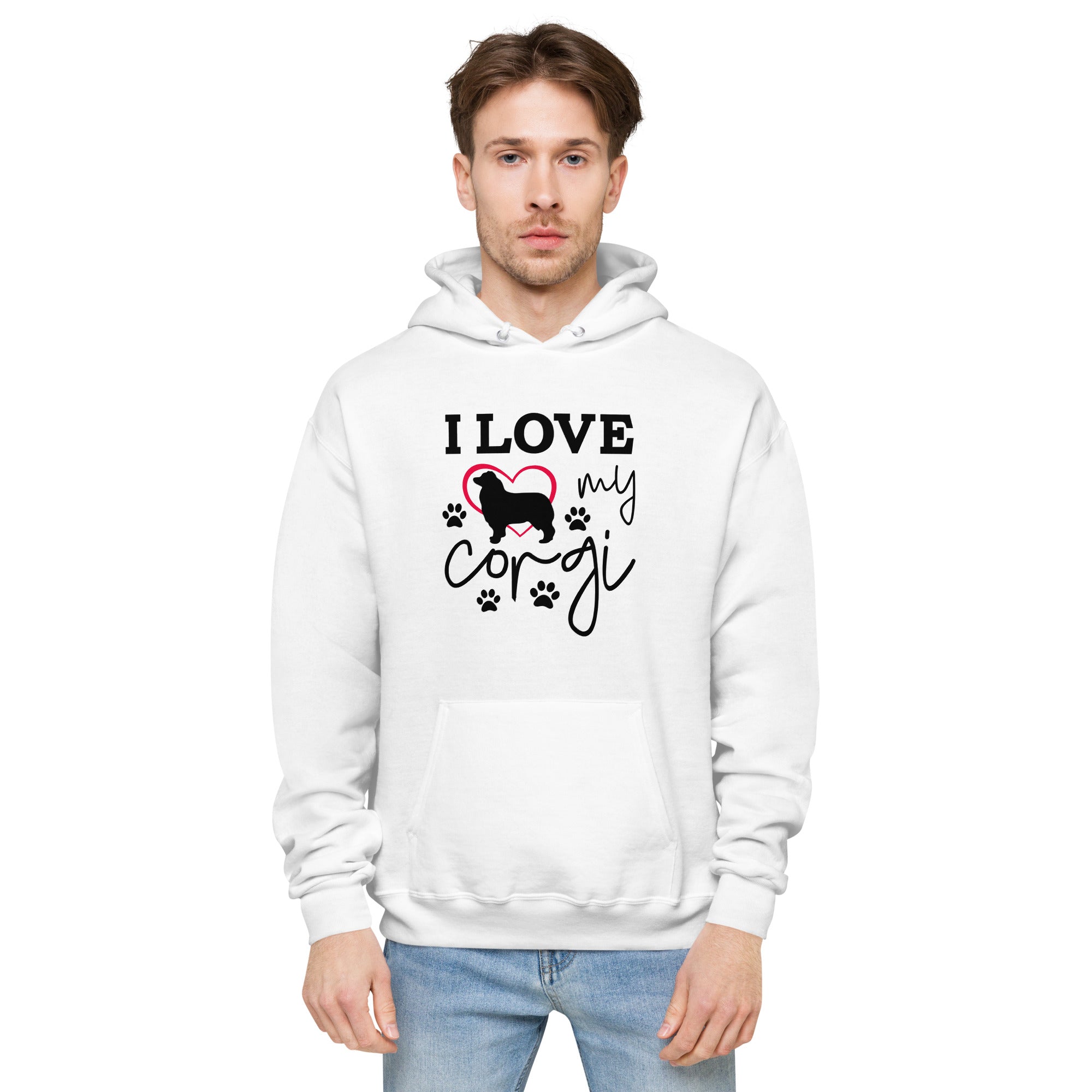 I LOVE MY CORGI - Unisex fleece hoodie