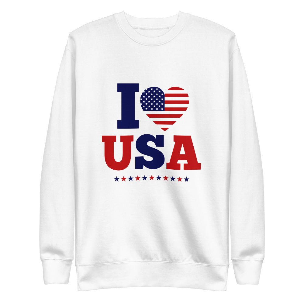 I LOVE USA - Unisex Fleece Pullover