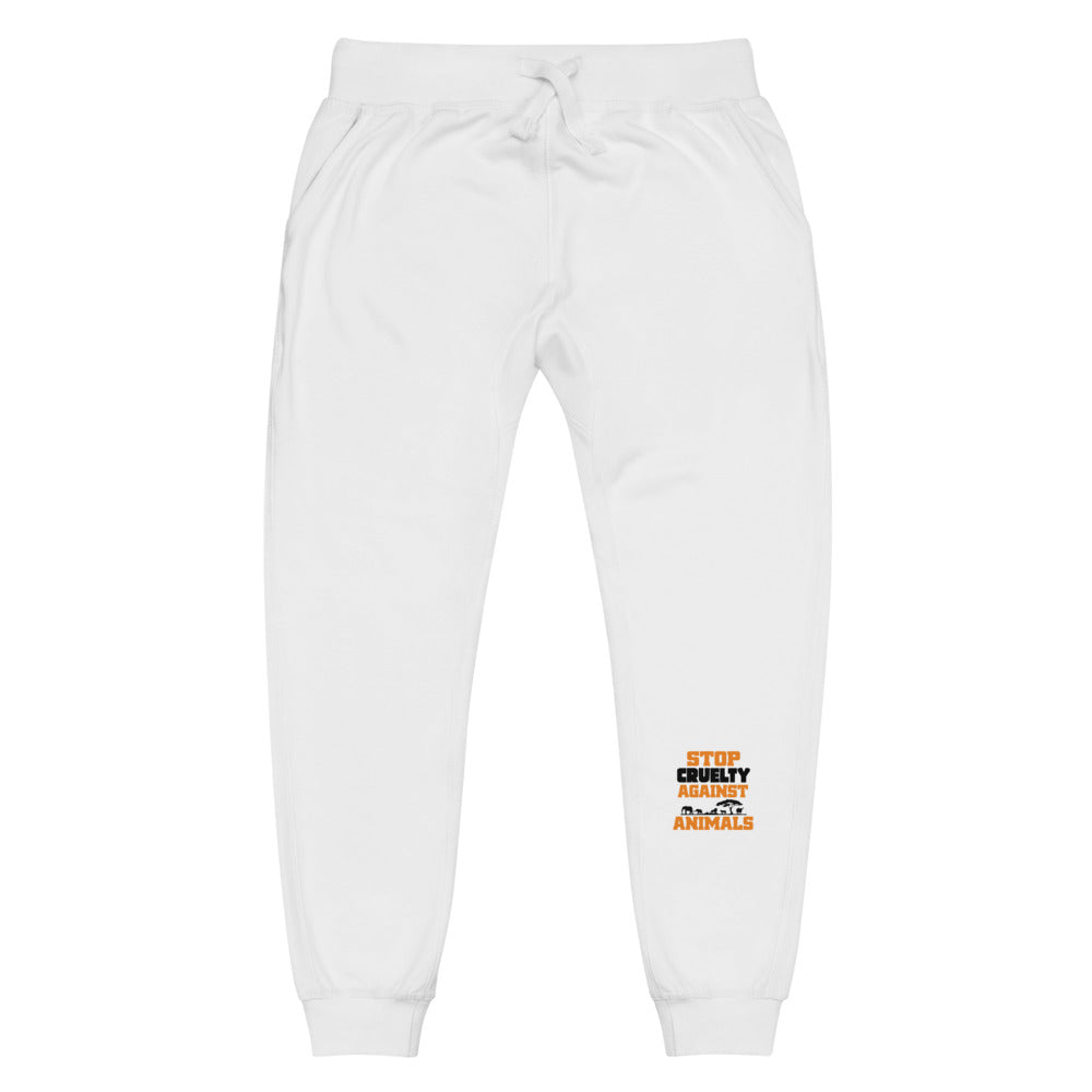 STOP CRUELTY AGAINST ANIMALS - Unisex fleece sweatpants