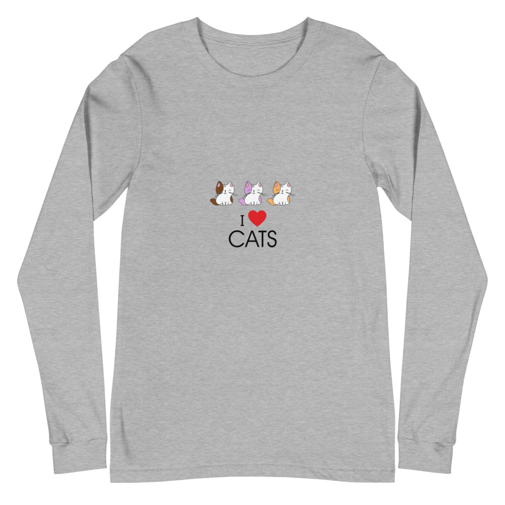 I LOVE CATS- Unisex Long Sleeve Tee