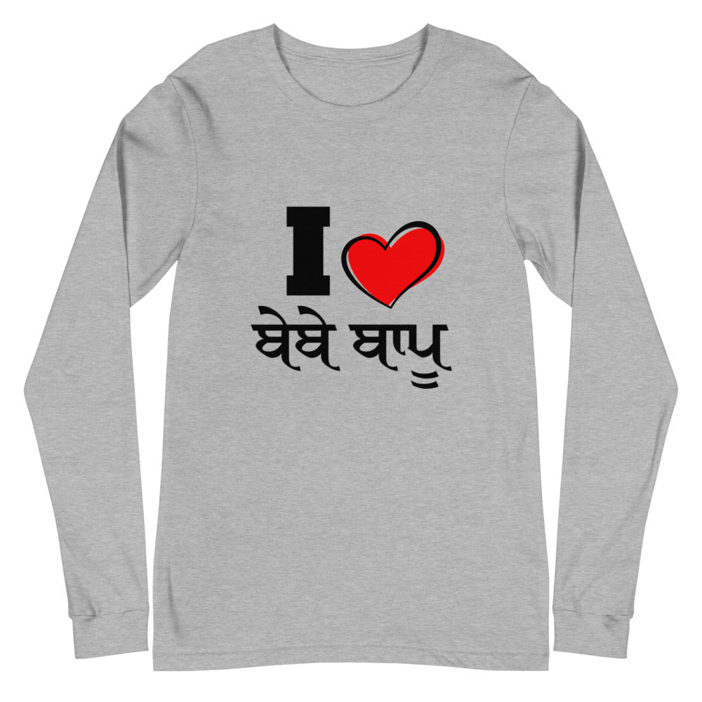 I LOVE BEBE BAPPU - Unisex Long Sleeve Tee