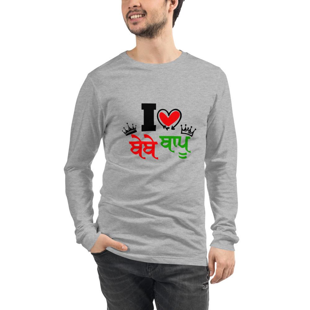 I LOVE BEBE BAPU - Unisex Long Sleeve Tee