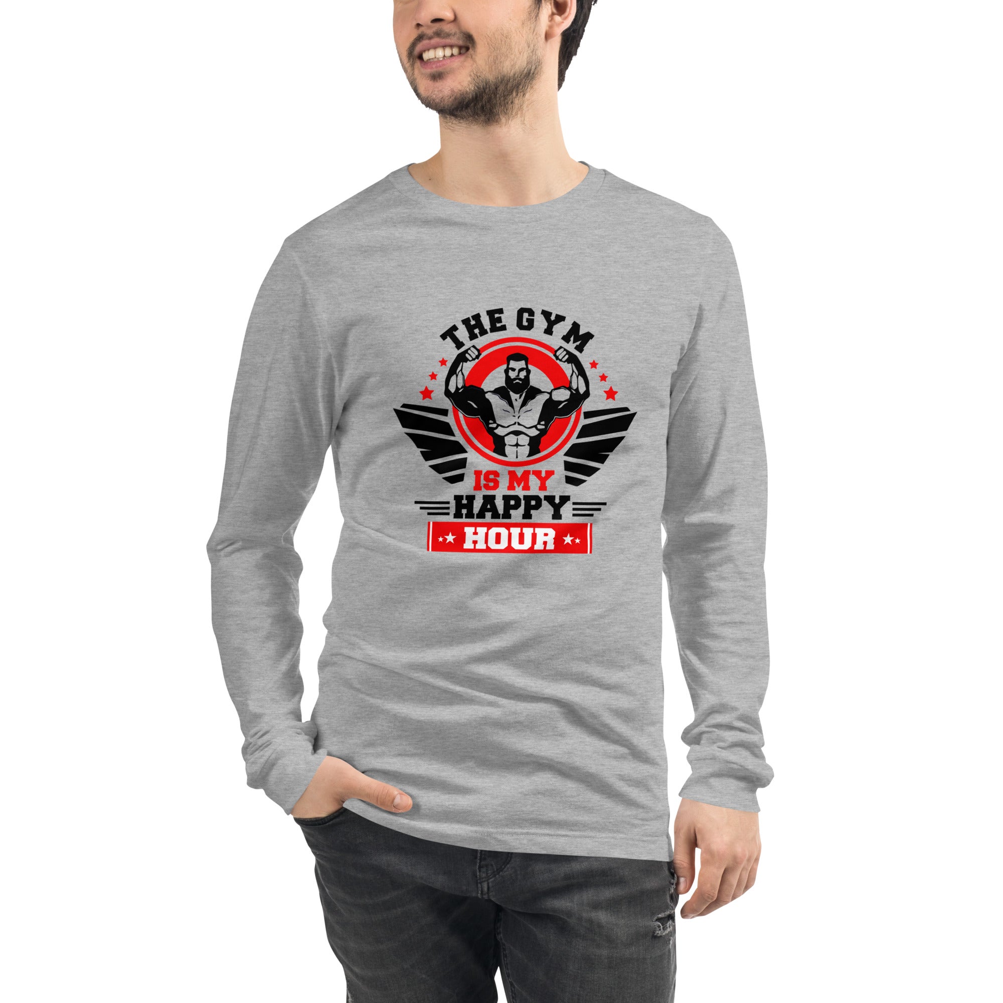 THE GYM IS MY HAPPY HOUR - Unisex Long Sleeve Tee