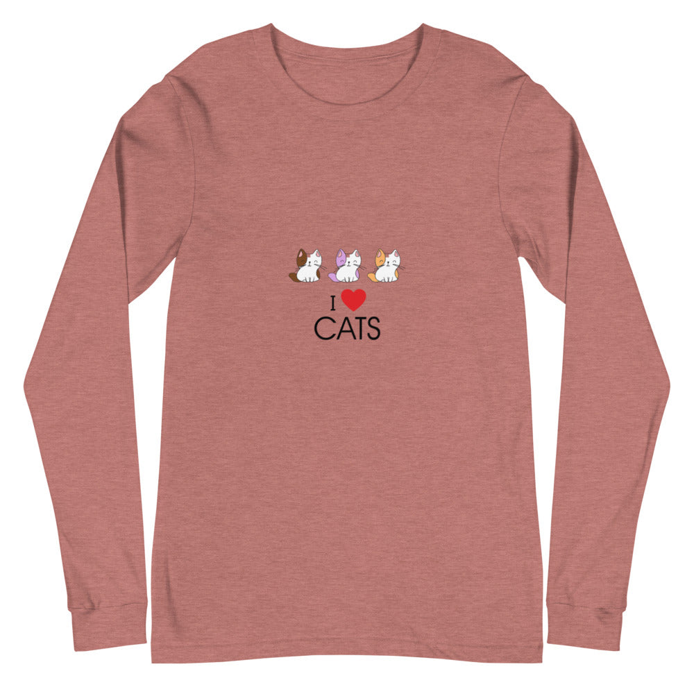 I LOVE CATS- Unisex Long Sleeve Tee