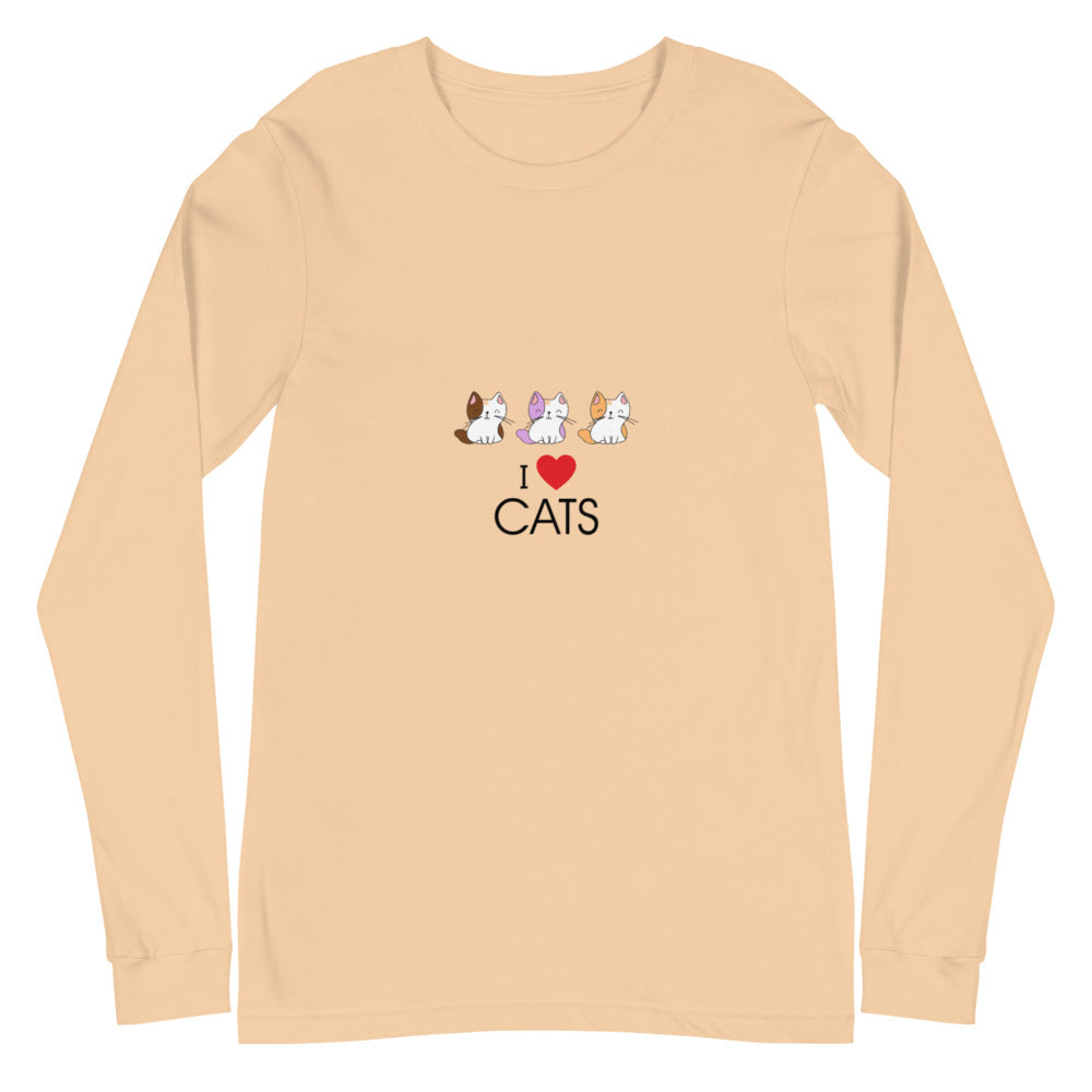 I LOVE CATS- Unisex Long Sleeve Tee