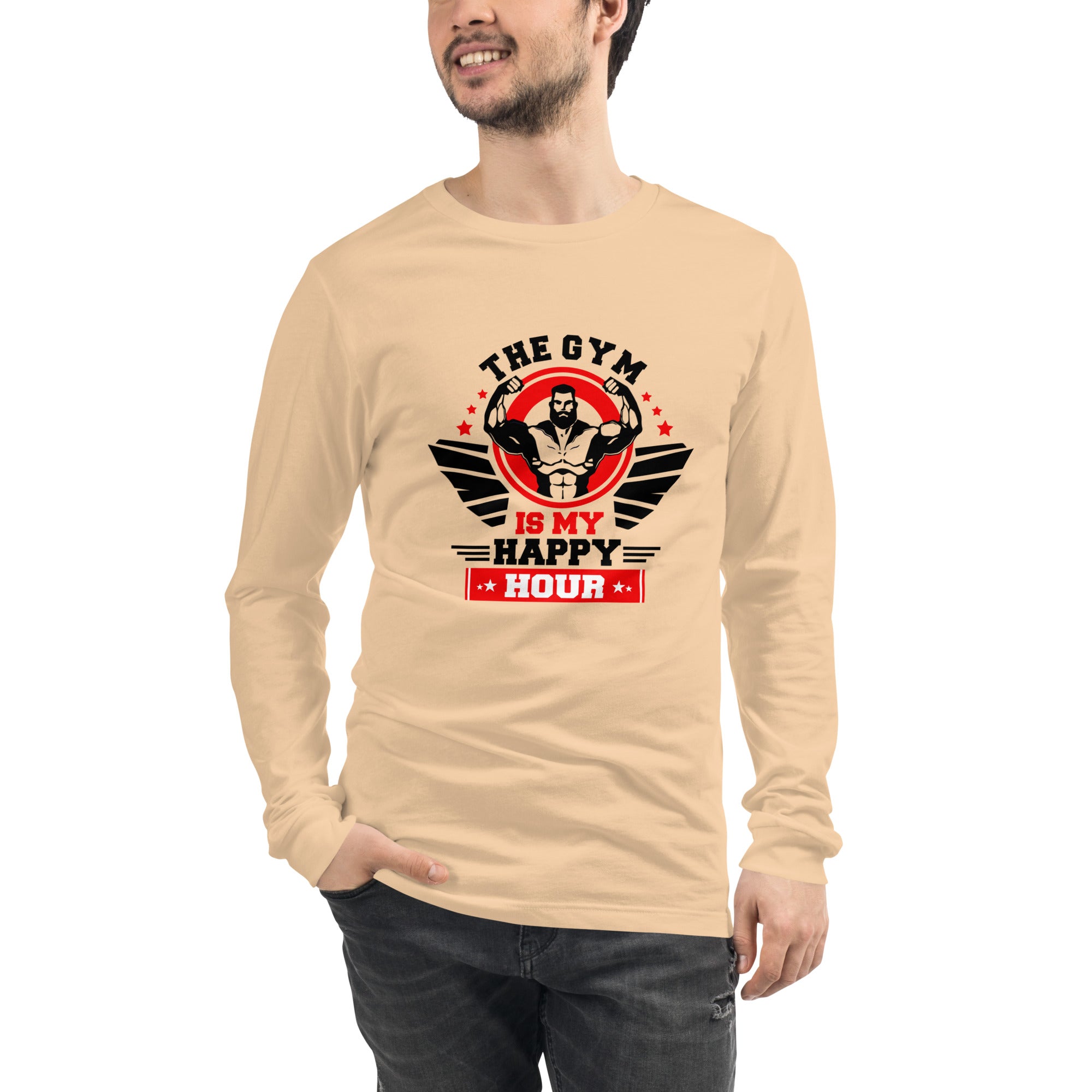 THE GYM IS MY HAPPY HOUR - Unisex Long Sleeve Tee