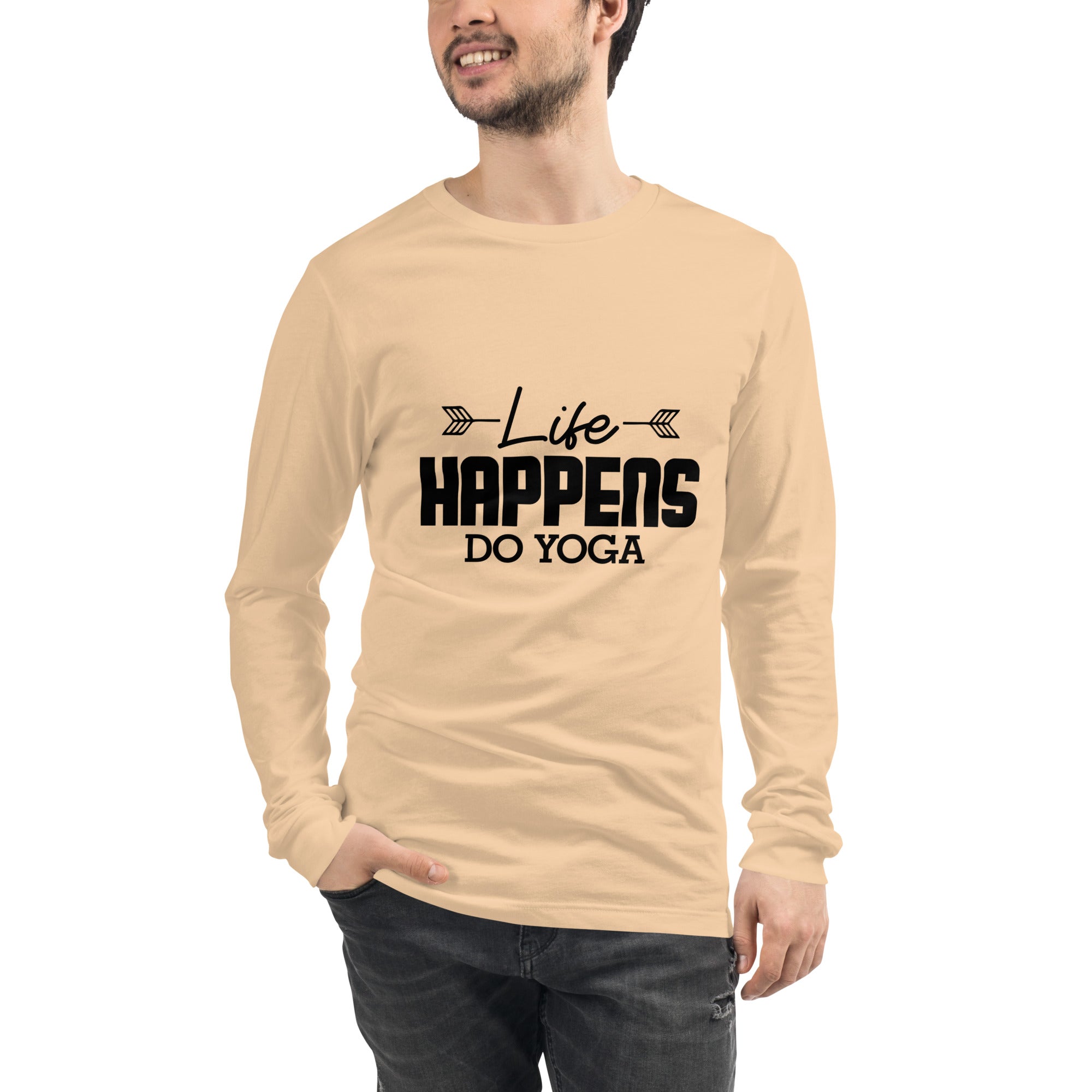 LIFE HAPPENS DO YOGA - Unisex Long Sleeve Tee