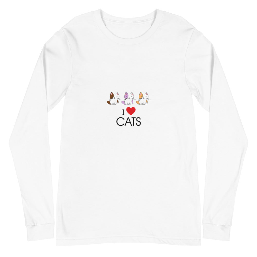 I LOVE CATS- Unisex Long Sleeve Tee