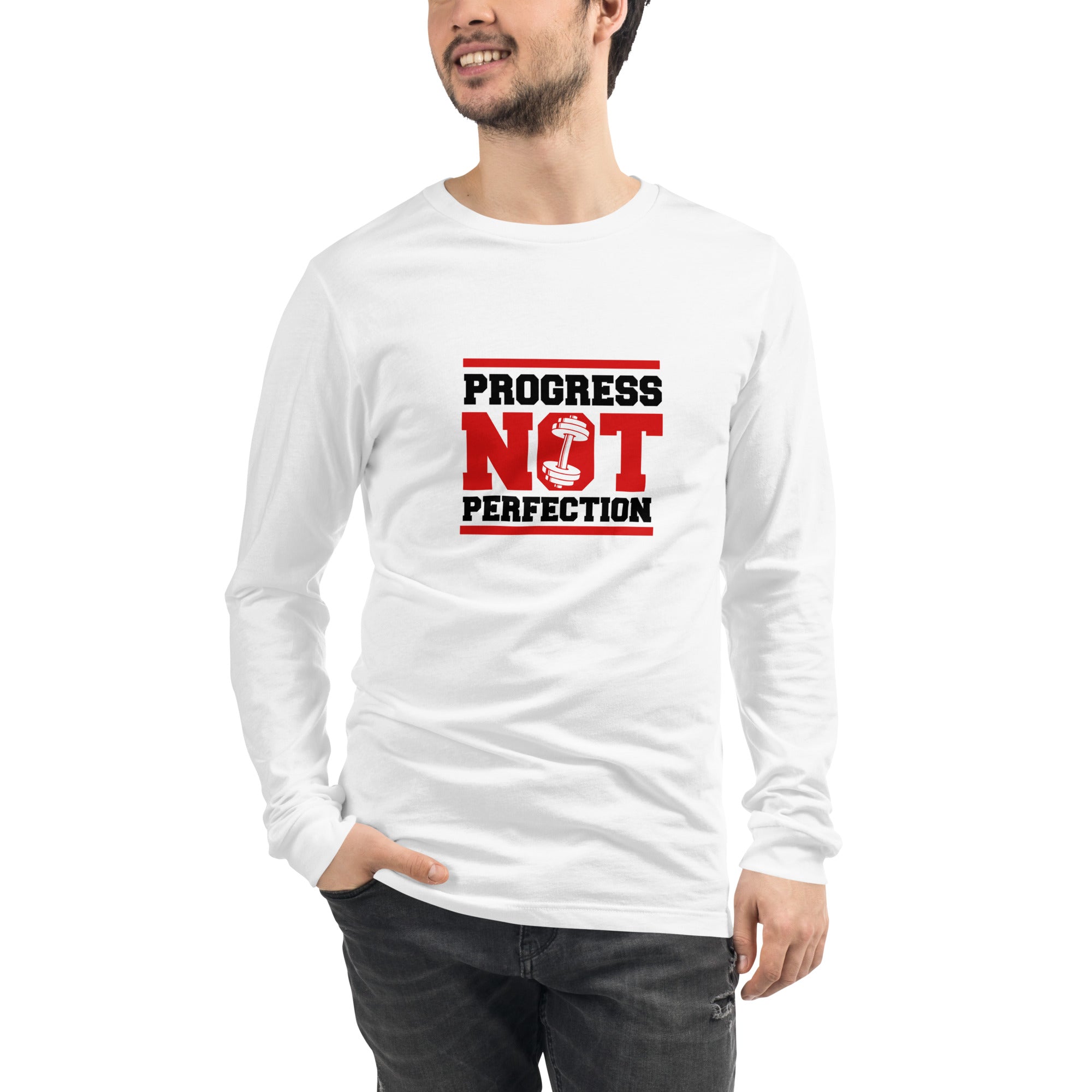 PROGRESS NOT PERFECTION - Unisex Long Sleeve Tee