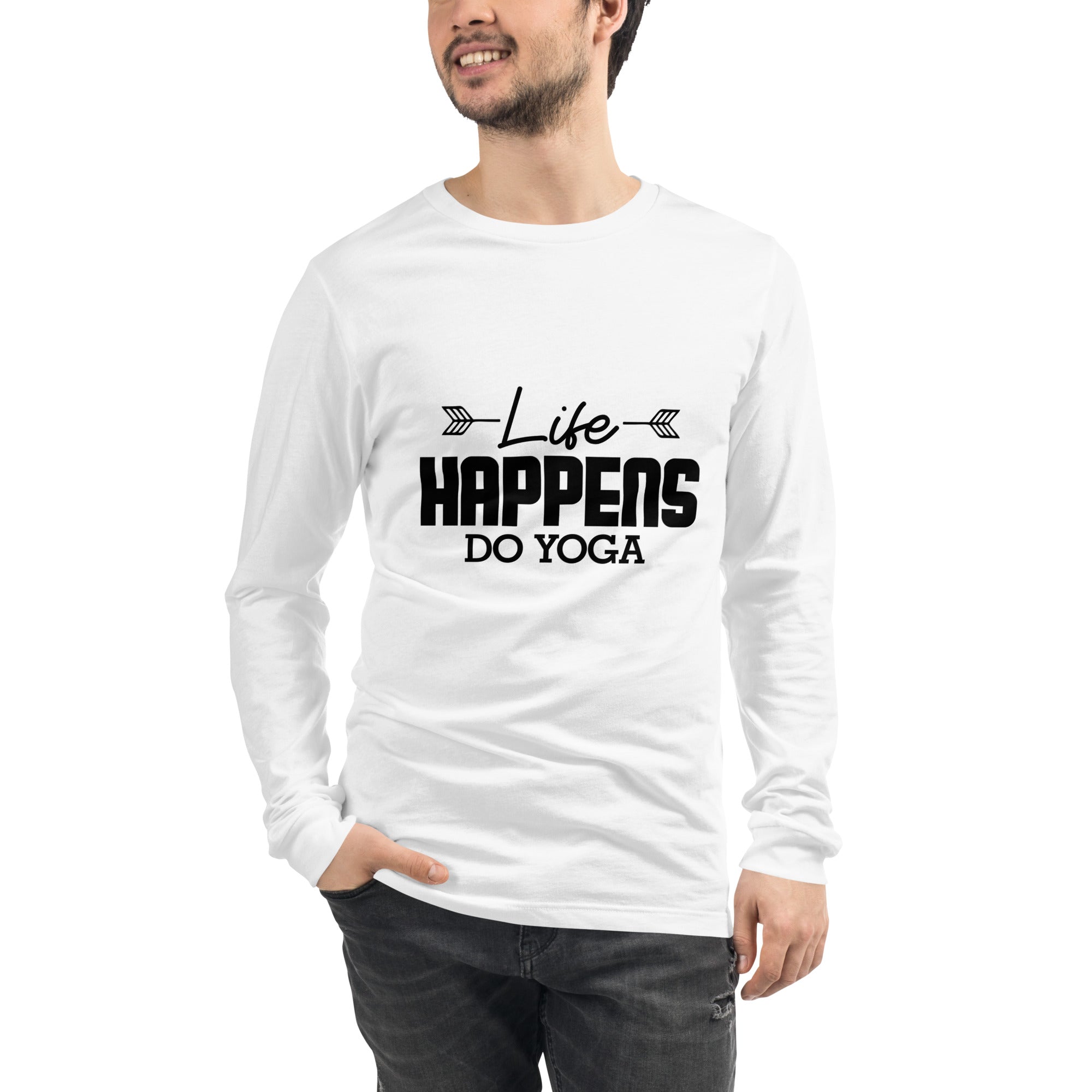 LIFE HAPPENS DO YOGA - Unisex Long Sleeve Tee