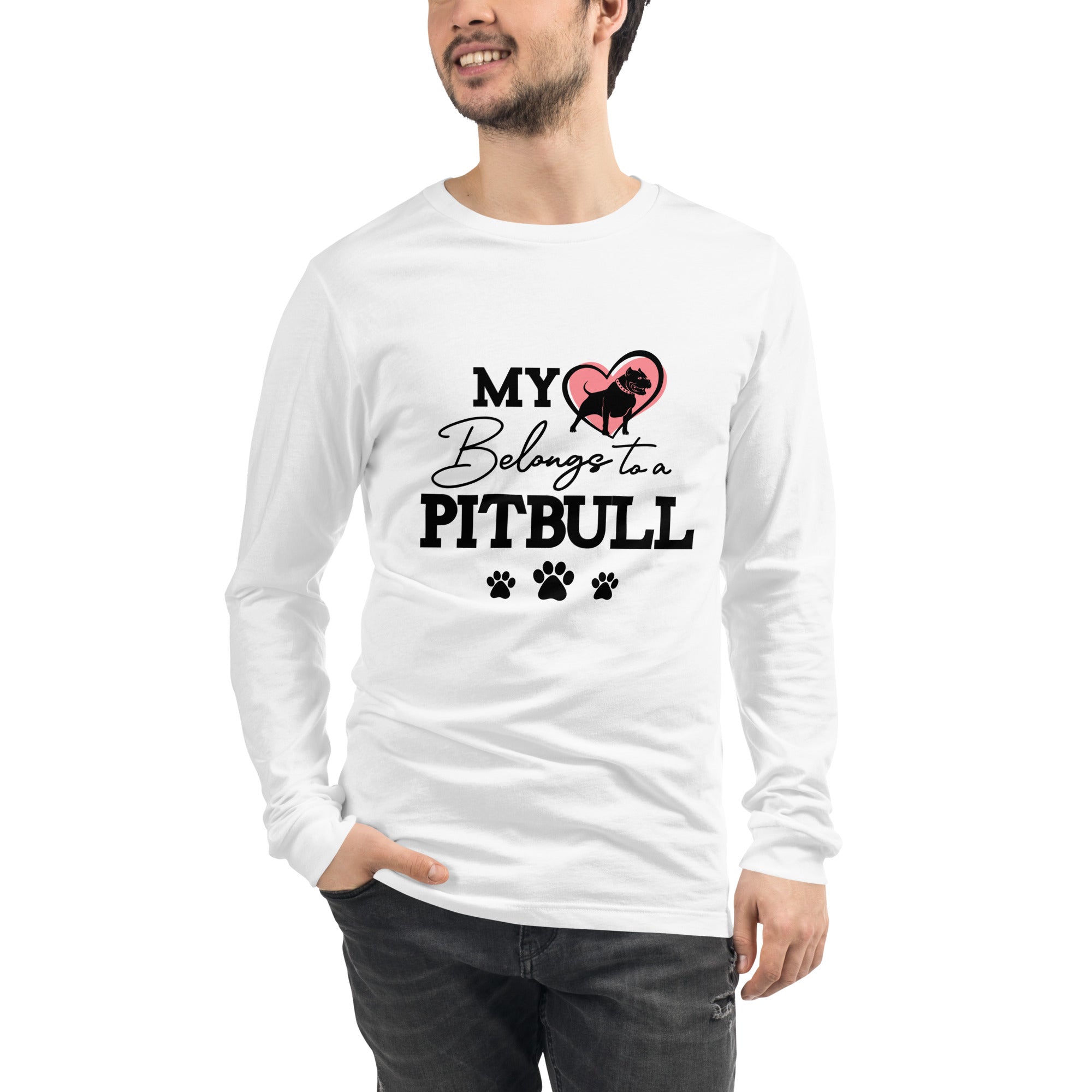 MY BELONGS TO A PITBULL - Unisex Long Sleeve Tee