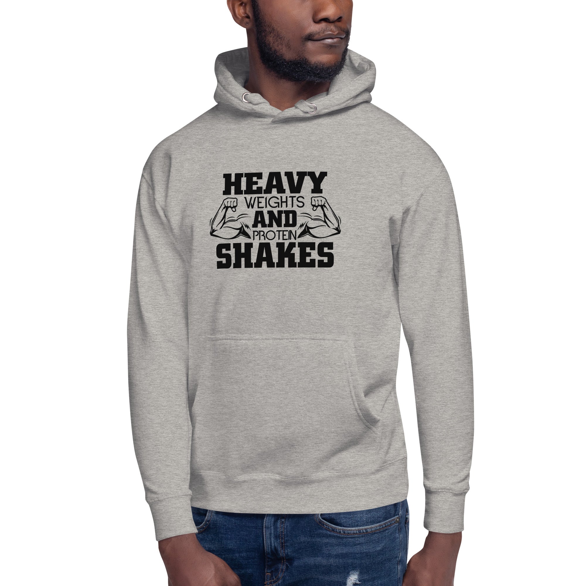 HEAVY WEIGHTS AND PROTEIN SHAKES - Unisex Hoodie