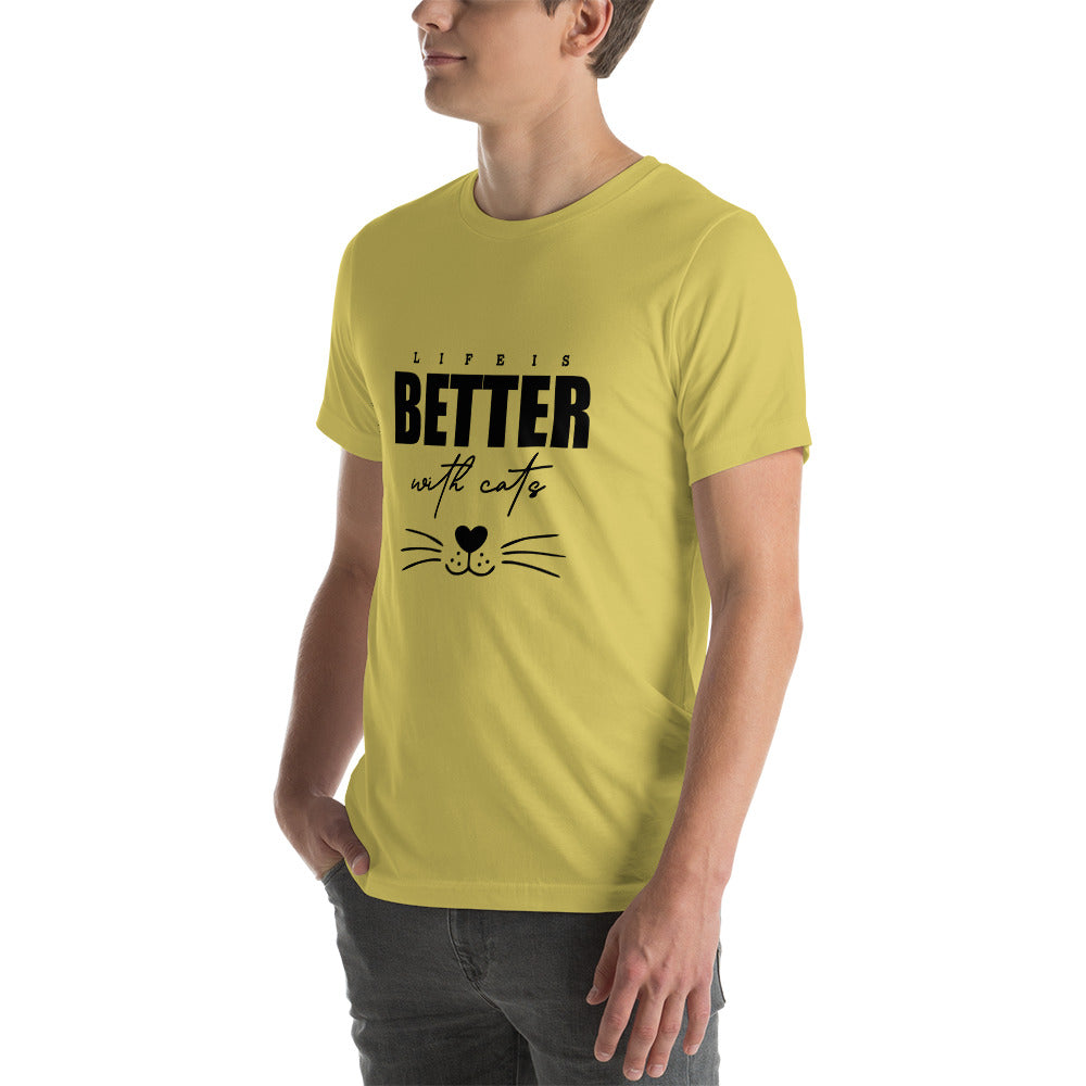 LIFE IS BETTER WITH CATS - Unisex t-shirt