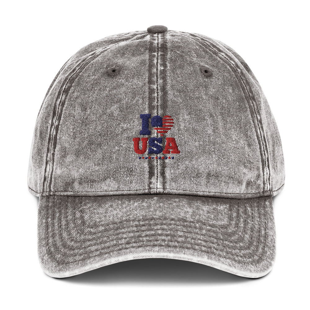 I LOVE USA - Vintage cotton Twill Cap