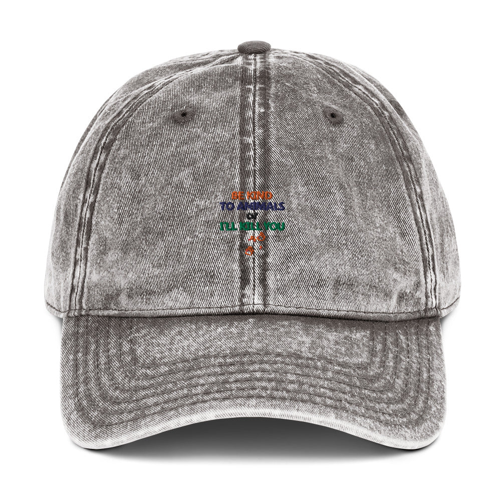 BE KIND TO ANIMALS - Vintage cotton Twill Cap