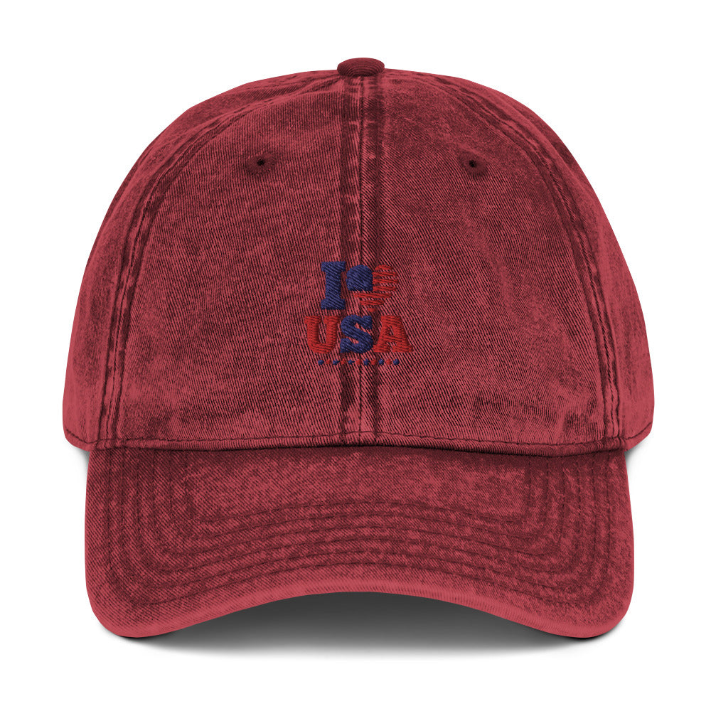 I LOVE USA - Vintage cotton Twill Cap