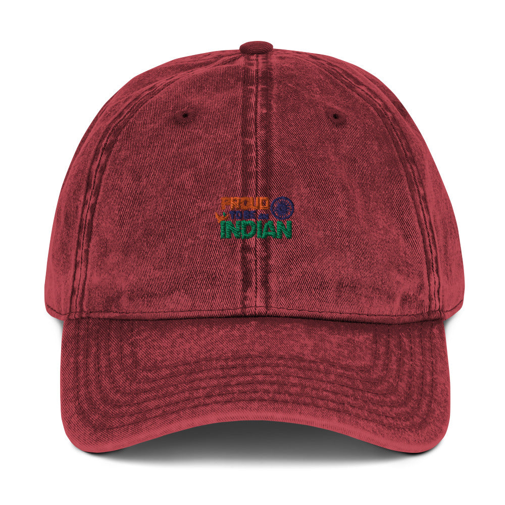 PROUD TO BE AN INDIAN - Vintage cotton Twill Cap