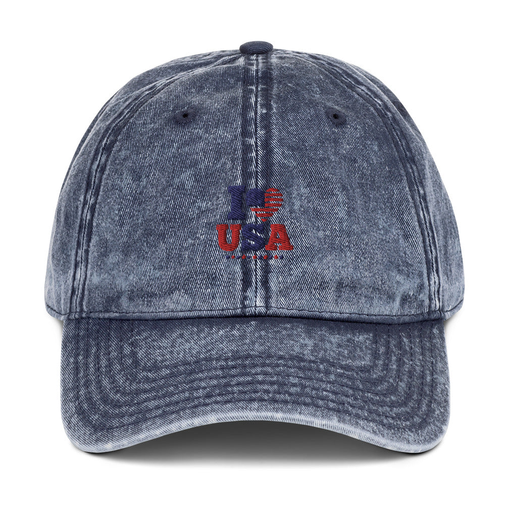 I LOVE USA - Vintage cotton Twill Cap