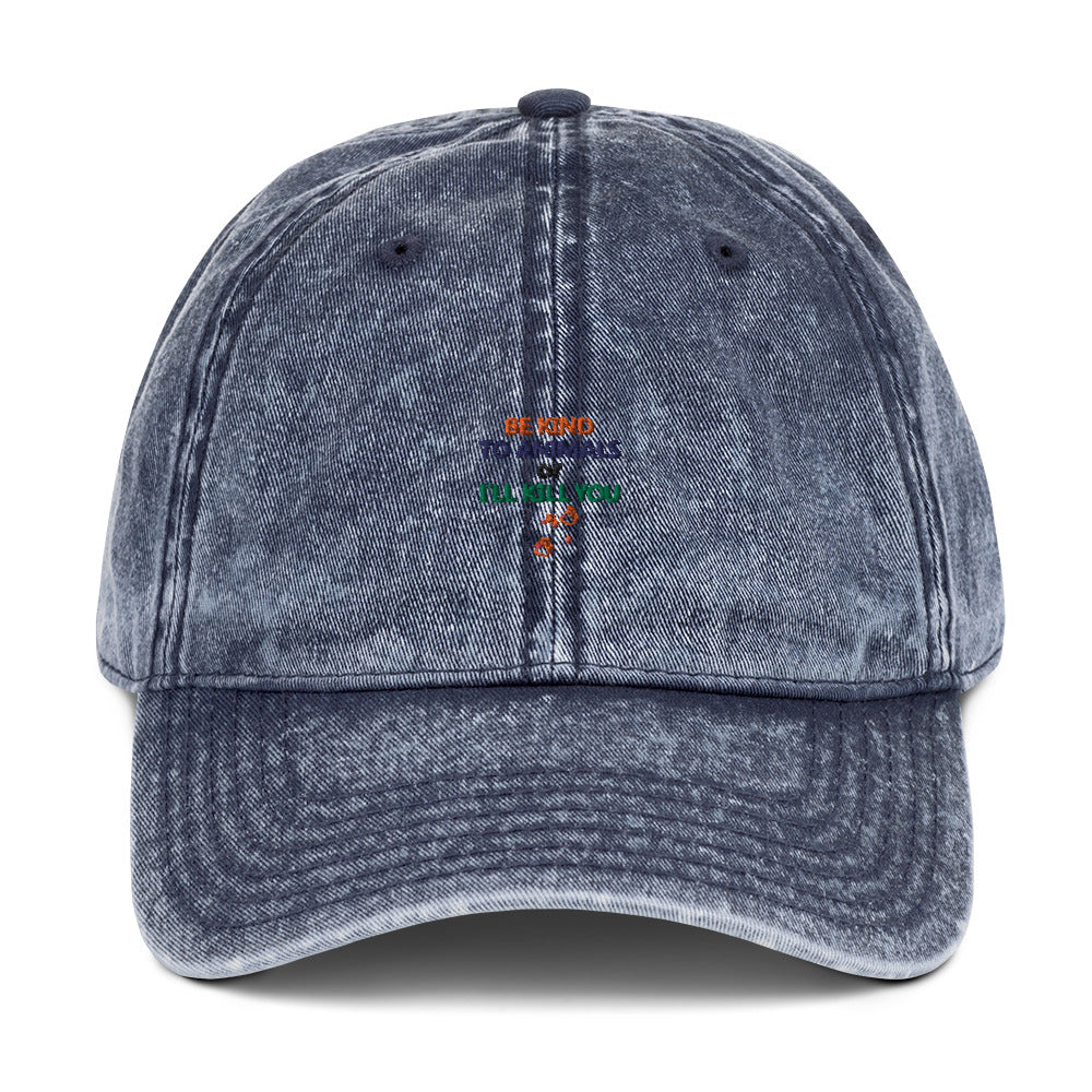 BE KIND TO ANIMALS - Vintage cotton Twill Cap