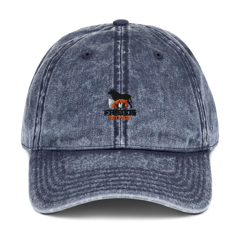 FRIENDS NOT FOOD - Vintage cotton Twill Cap