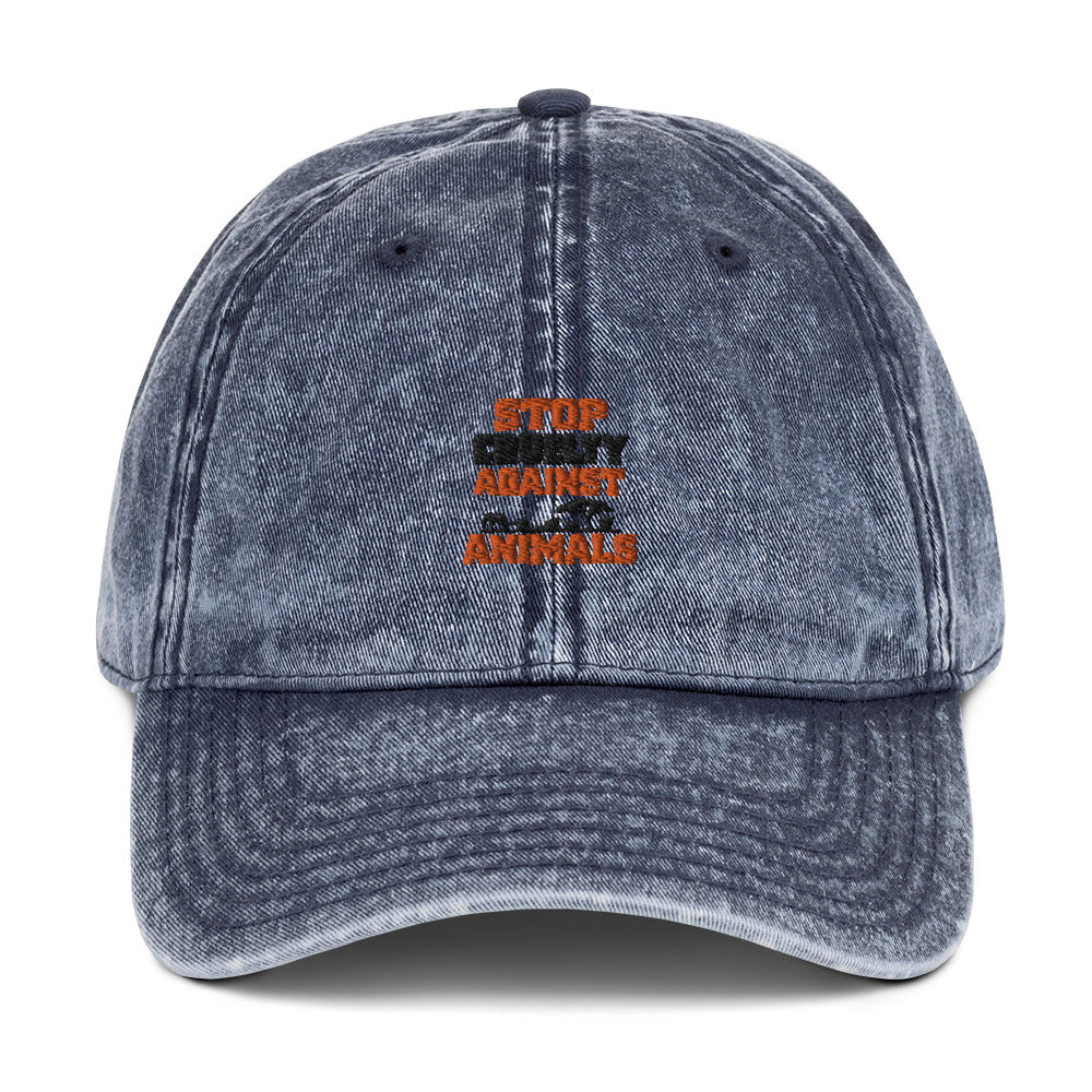 STOP CRUELTY AGAINST ANIMALS - Vintage cotton Twill Cap