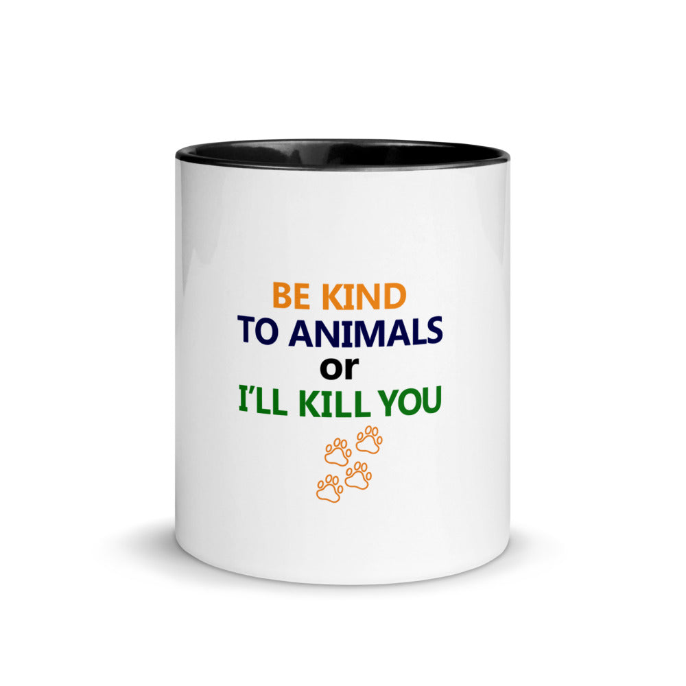 BE KIND TO ANIMALS - Mug with Color Inside