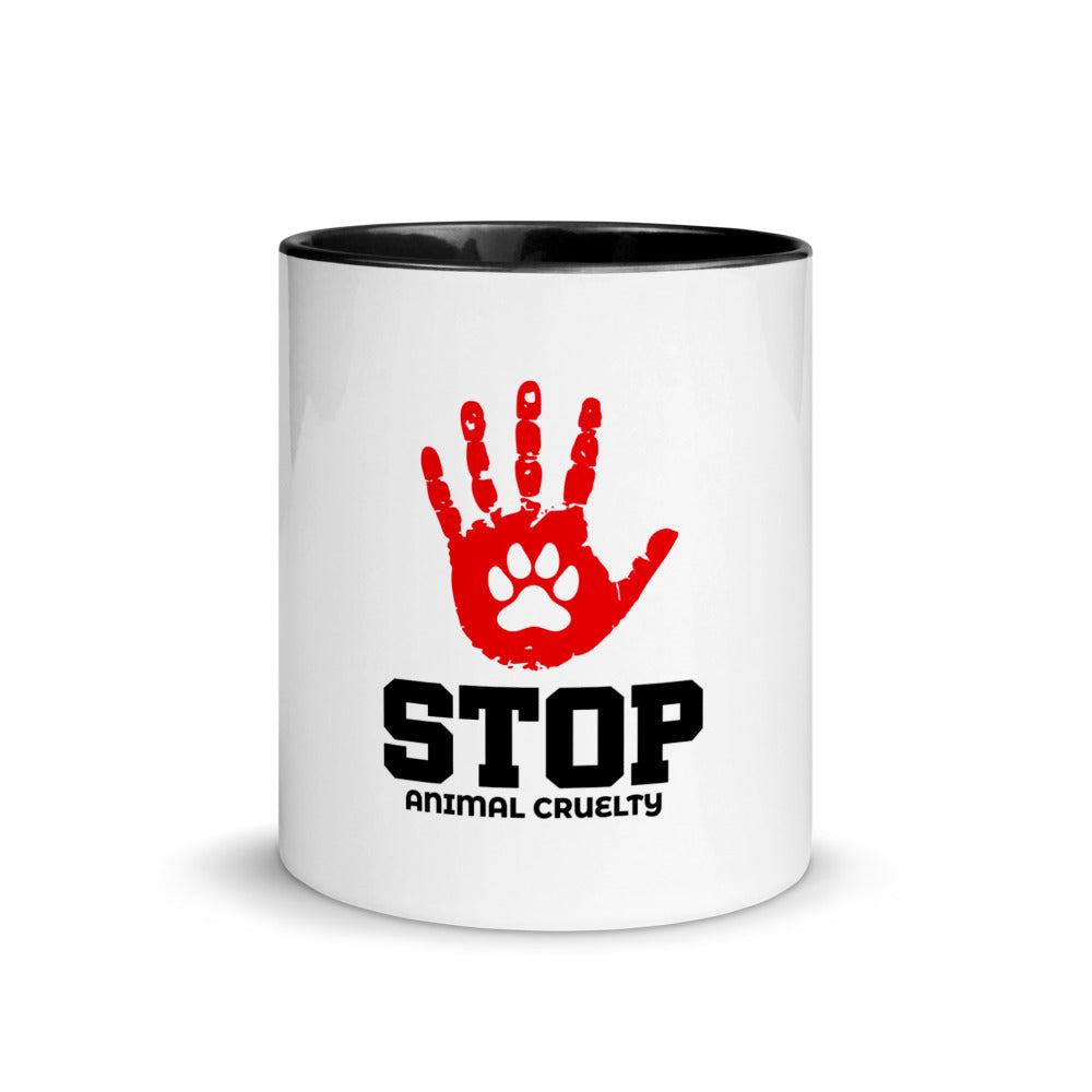 STOP ANIMAL CRUELTY - Mug with Color Inside