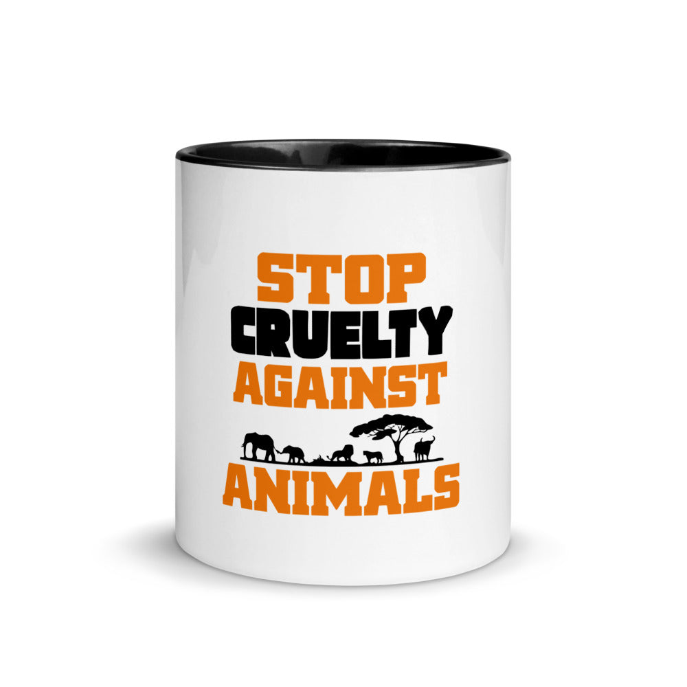 STOP CRUELTY AGAINST ANIMALS - Mug with Color Inside