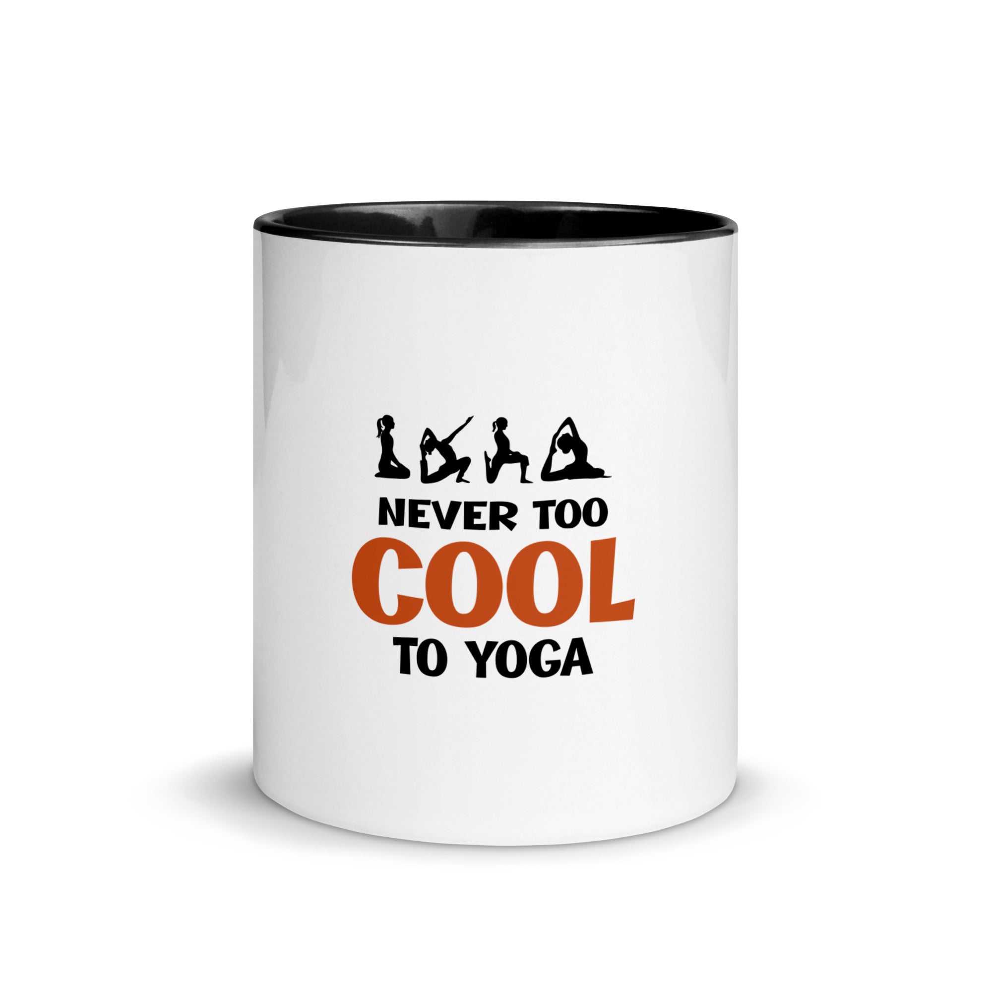 NEVER TOO COOL TO YOGA - Mug with Color Inside