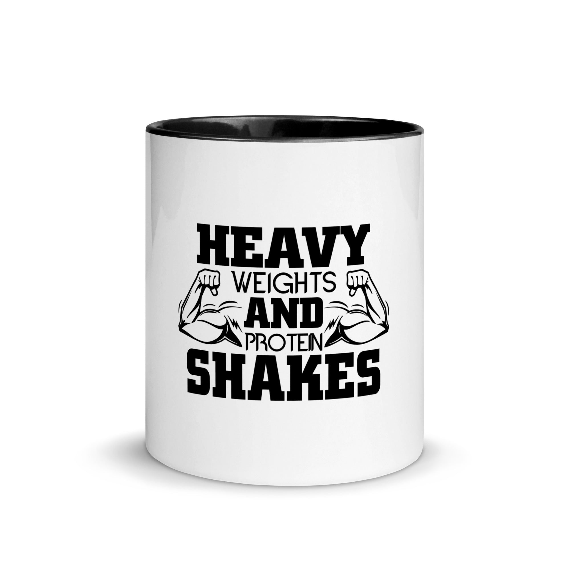 HEAVY WEIGHTS AND PROTEIN SHAKES - Mug with Color Inside