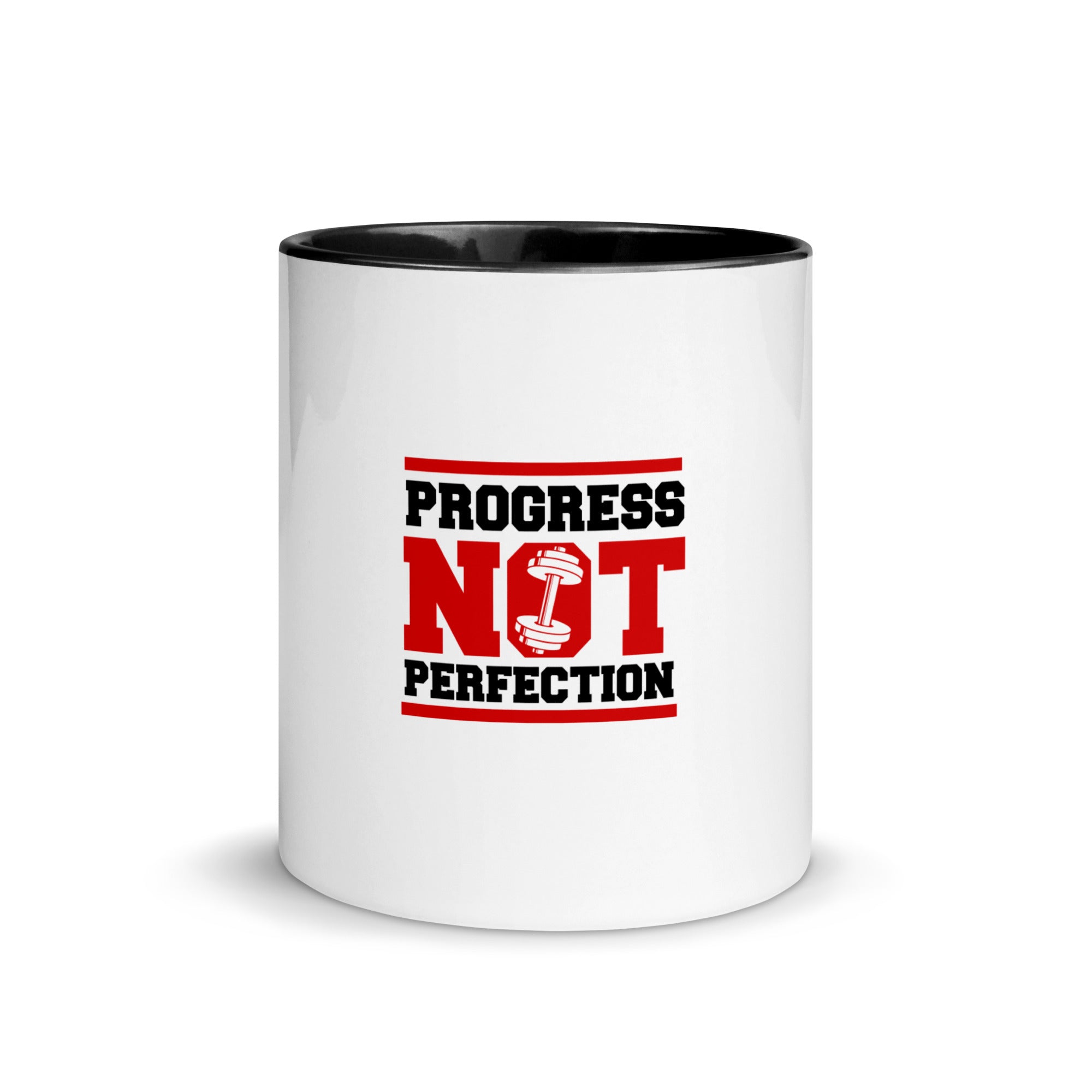 PROGRESS NOT PERFECTION - Mug with Color Inside