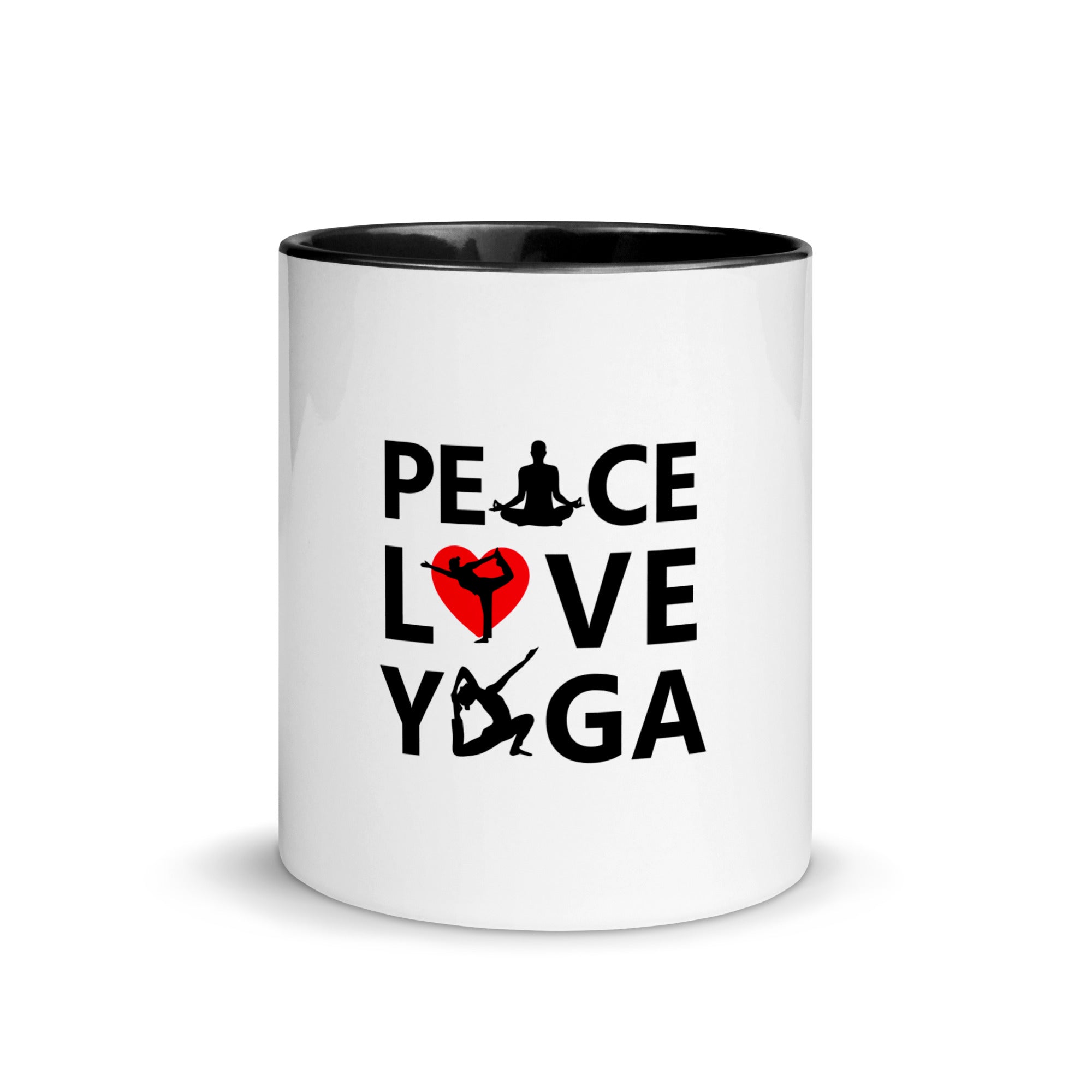 PEACE LOVE YOGA - Mug with Color Inside