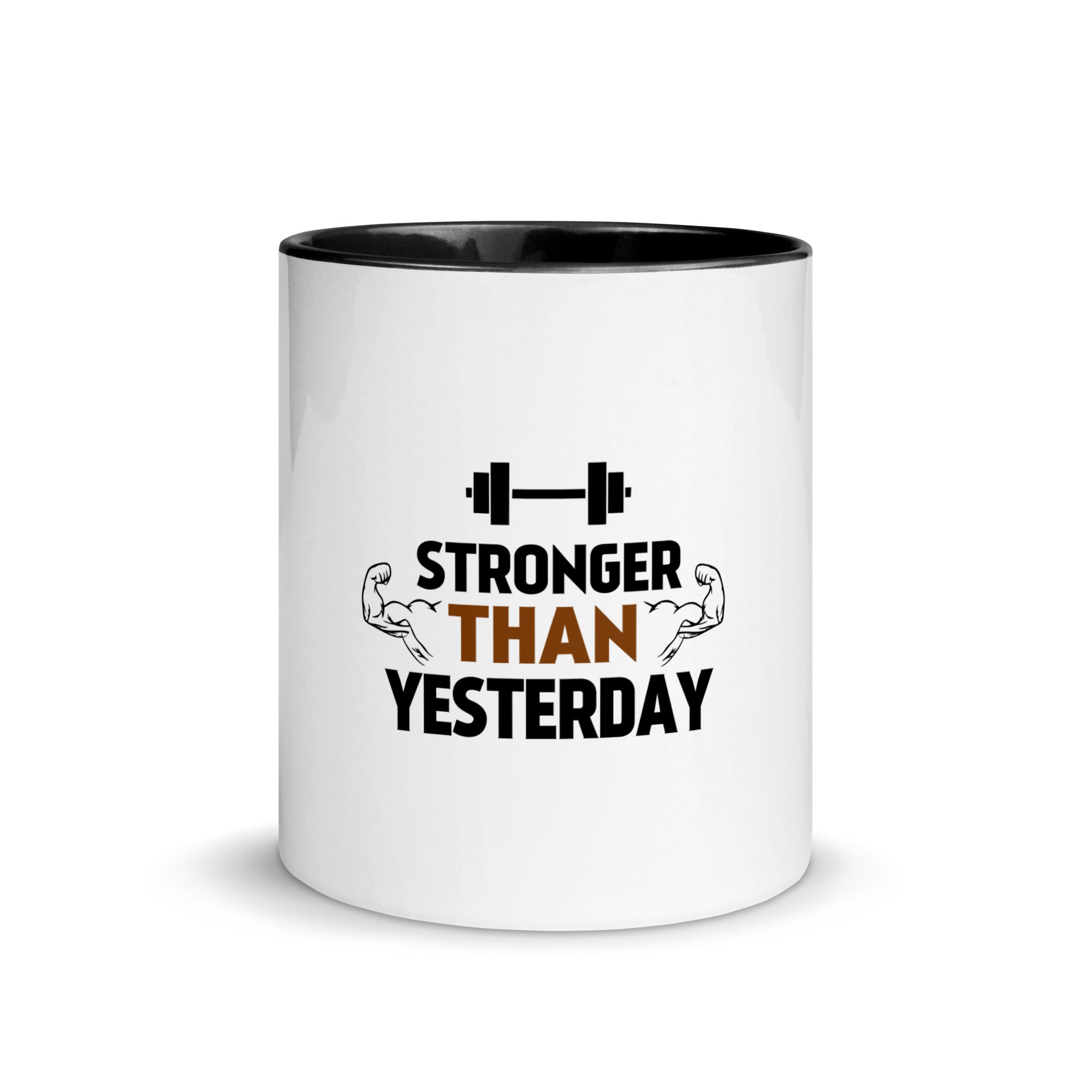 STRONGER THAN YESTERDAY - Mug with Color Inside