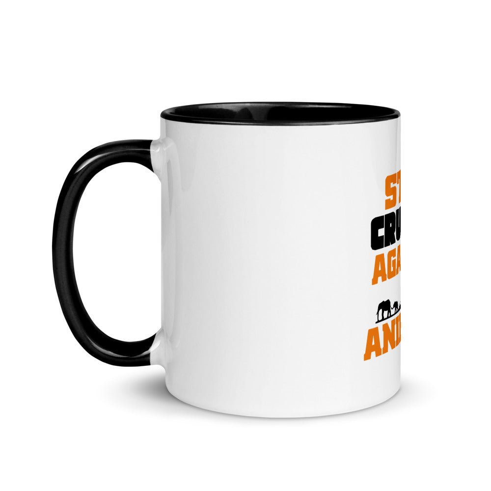STOP CRUELTY AGAINST ANIMALS - Mug with Color Inside