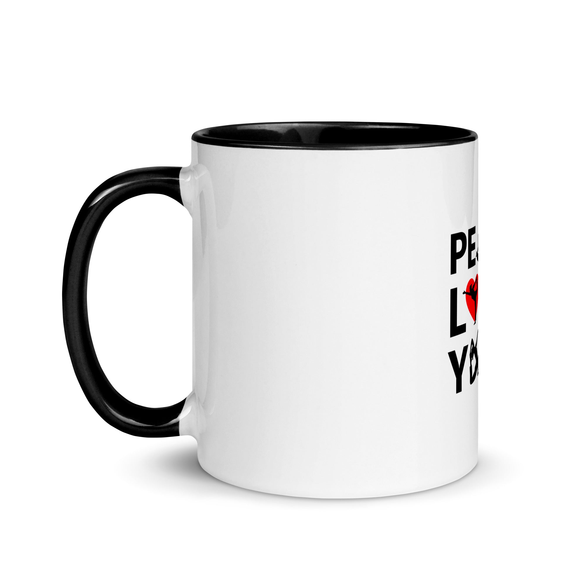 PEACE LOVE YOGA - Mug with Color Inside