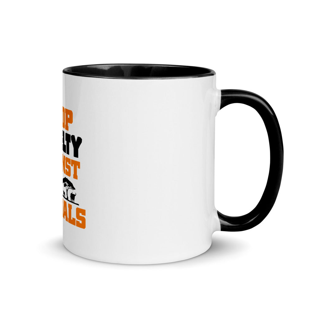 STOP CRUELTY AGAINST ANIMALS - Mug with Color Inside