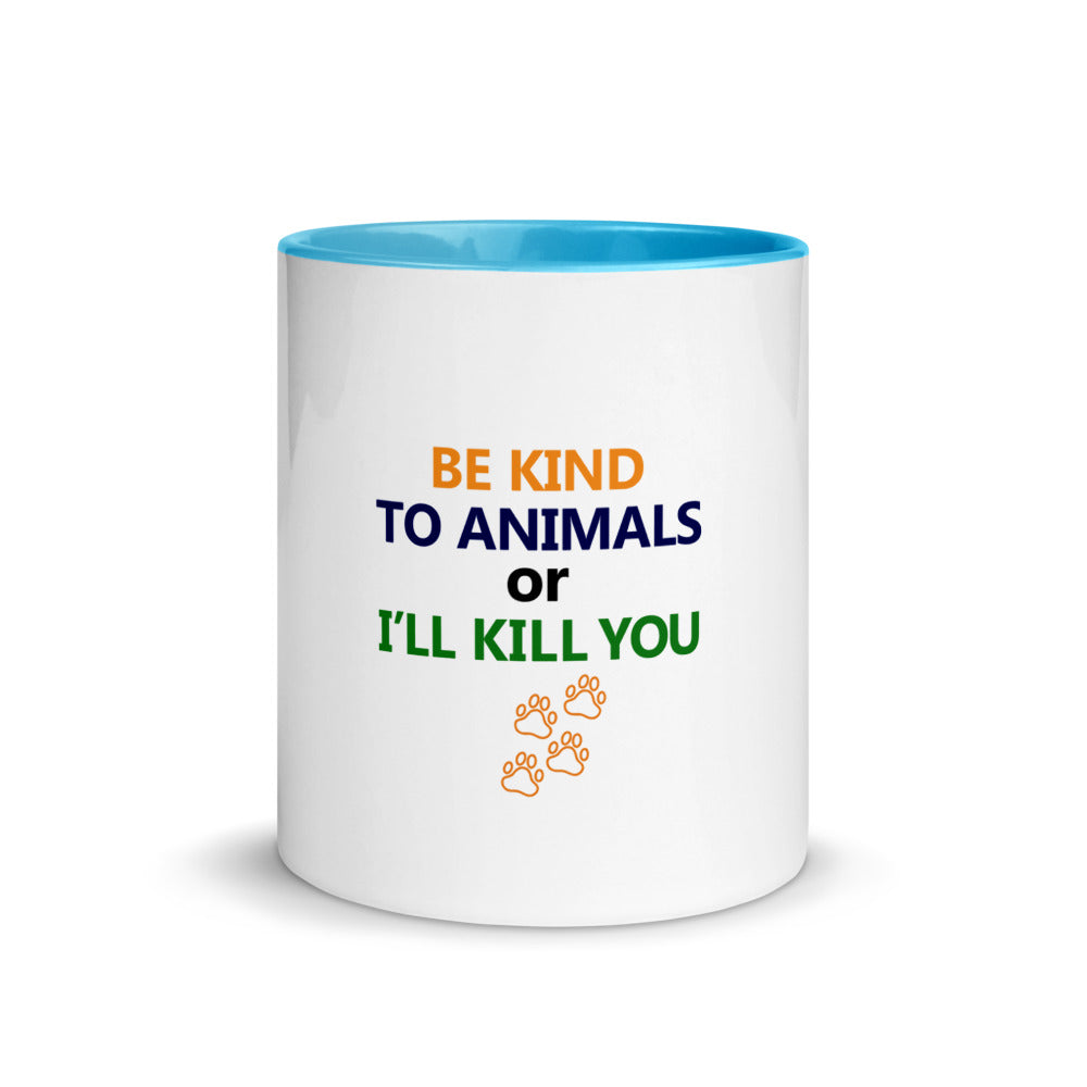BE KIND TO ANIMALS - Mug with Color Inside