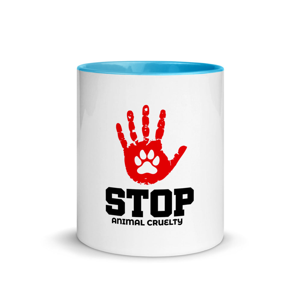 STOP ANIMAL CRUELTY - Mug with Color Inside